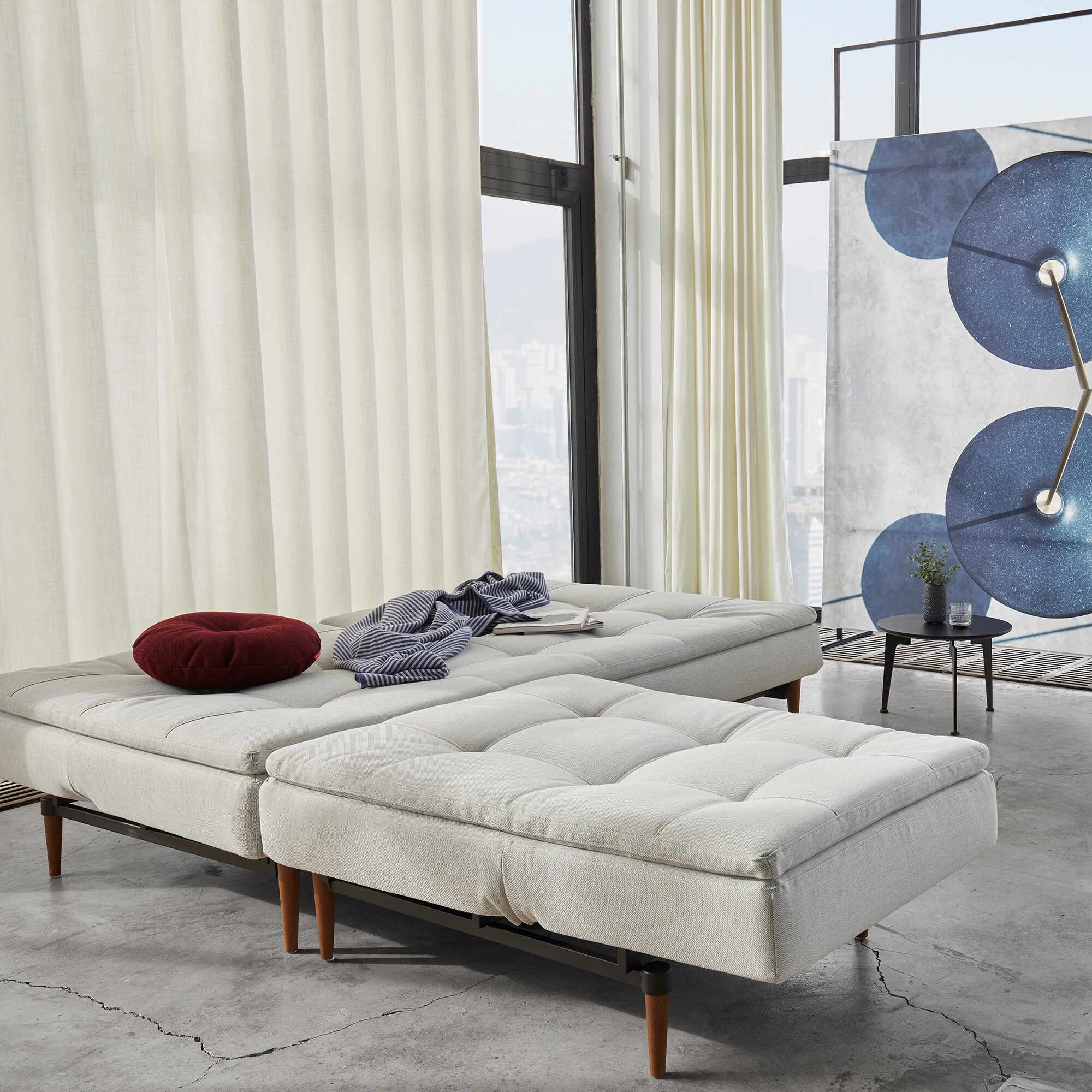 Dublexo Styletto Sofa Bed Dark Wood 210x91cm