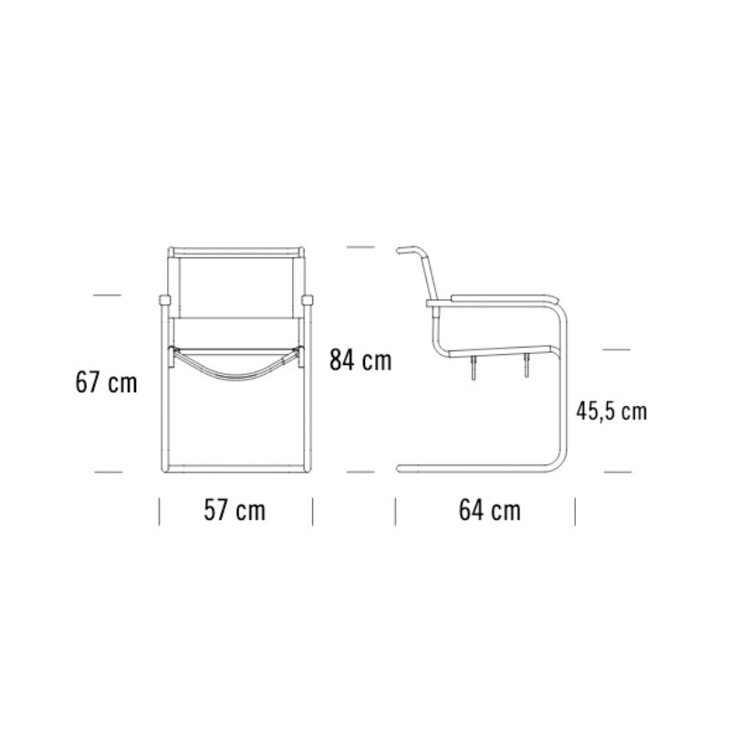 Thonet S 34 Cantilever Armchair leather