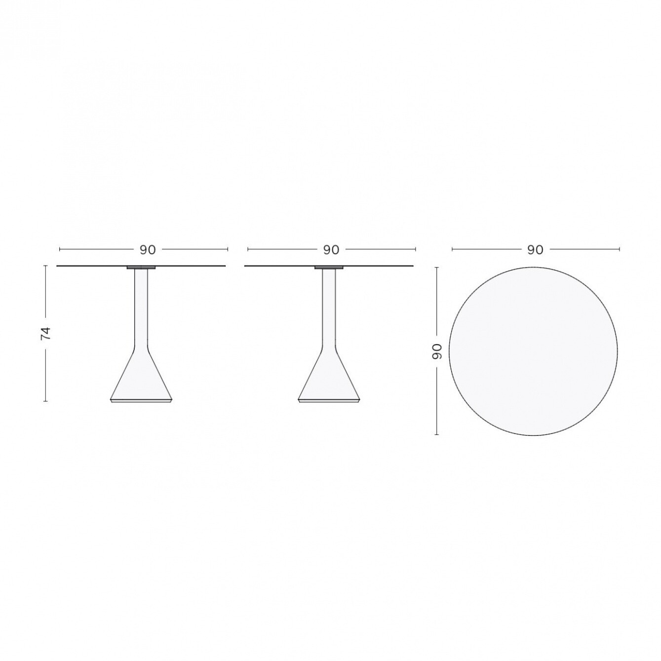 Palissade Cone Garden Table Ø90cm