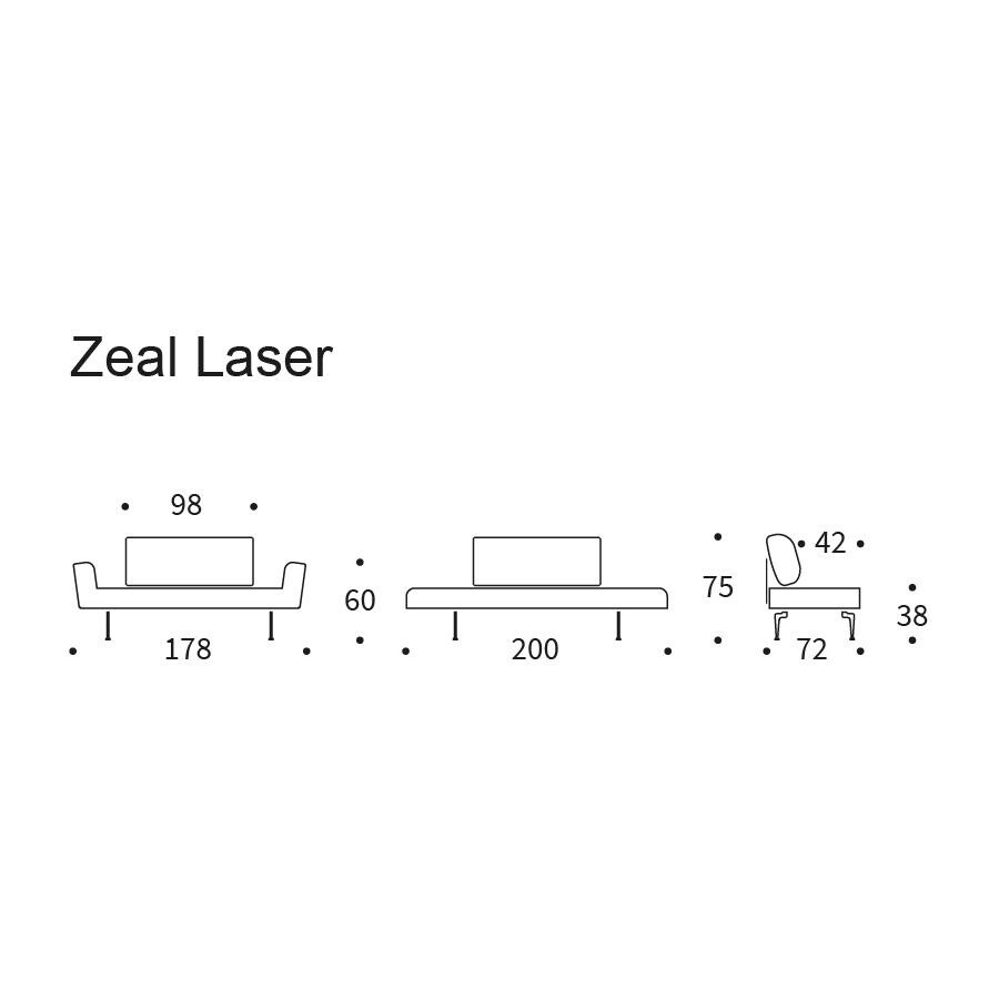 Zeal Laser Sofa Bed 200x72cm