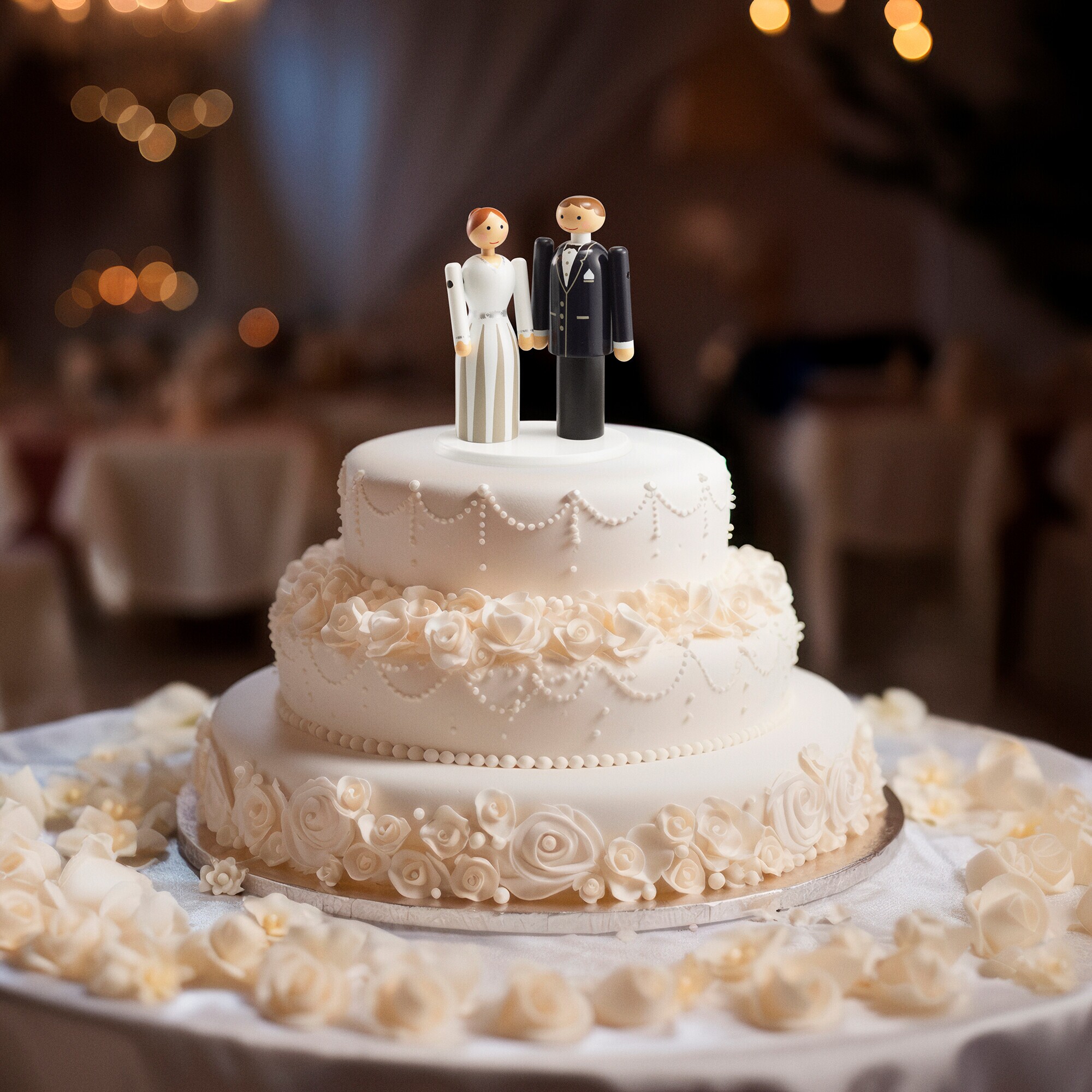 Wooden Figurine Bride & Groom