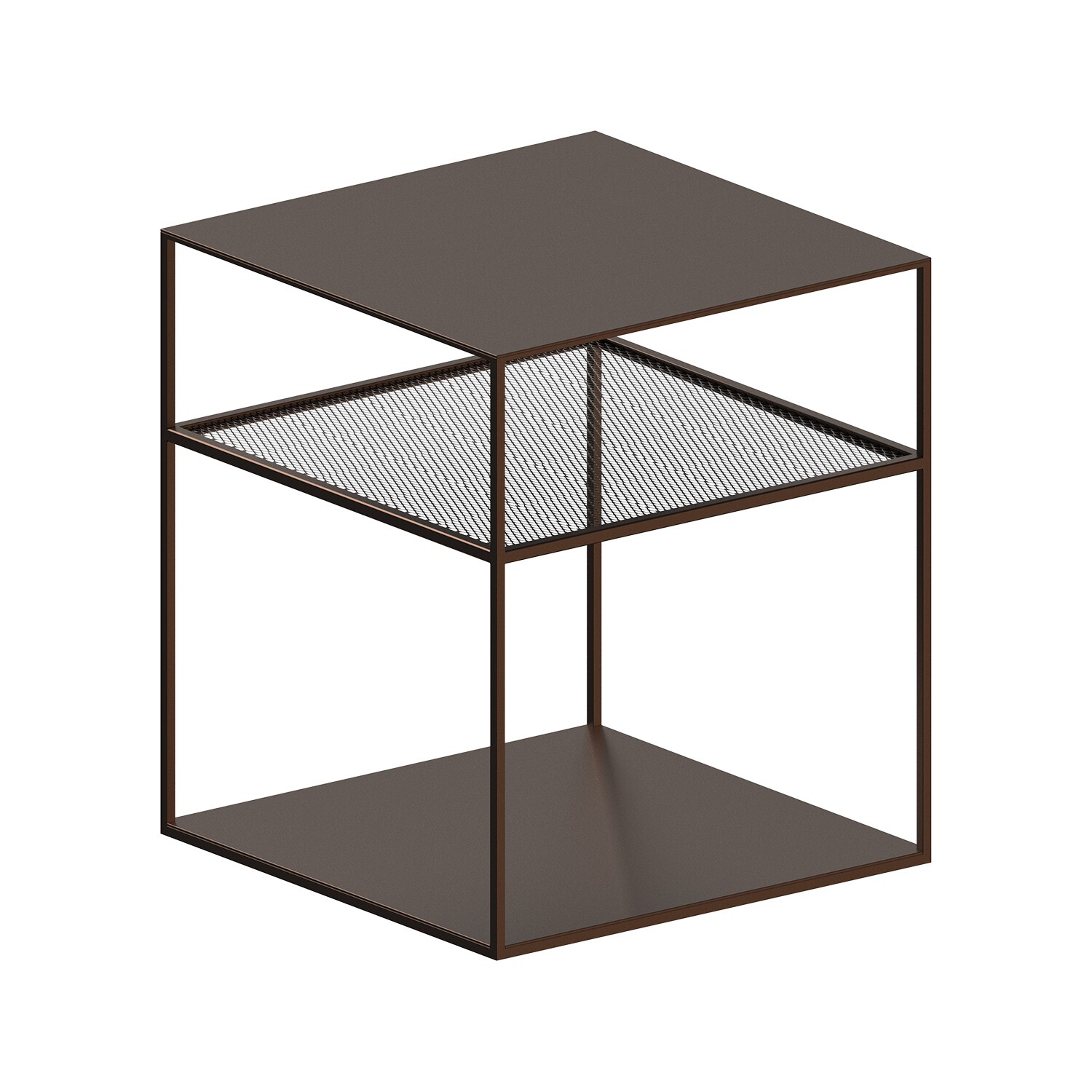 Slim Irony Triplet Side Table 40x40cm with Metal Mesh
