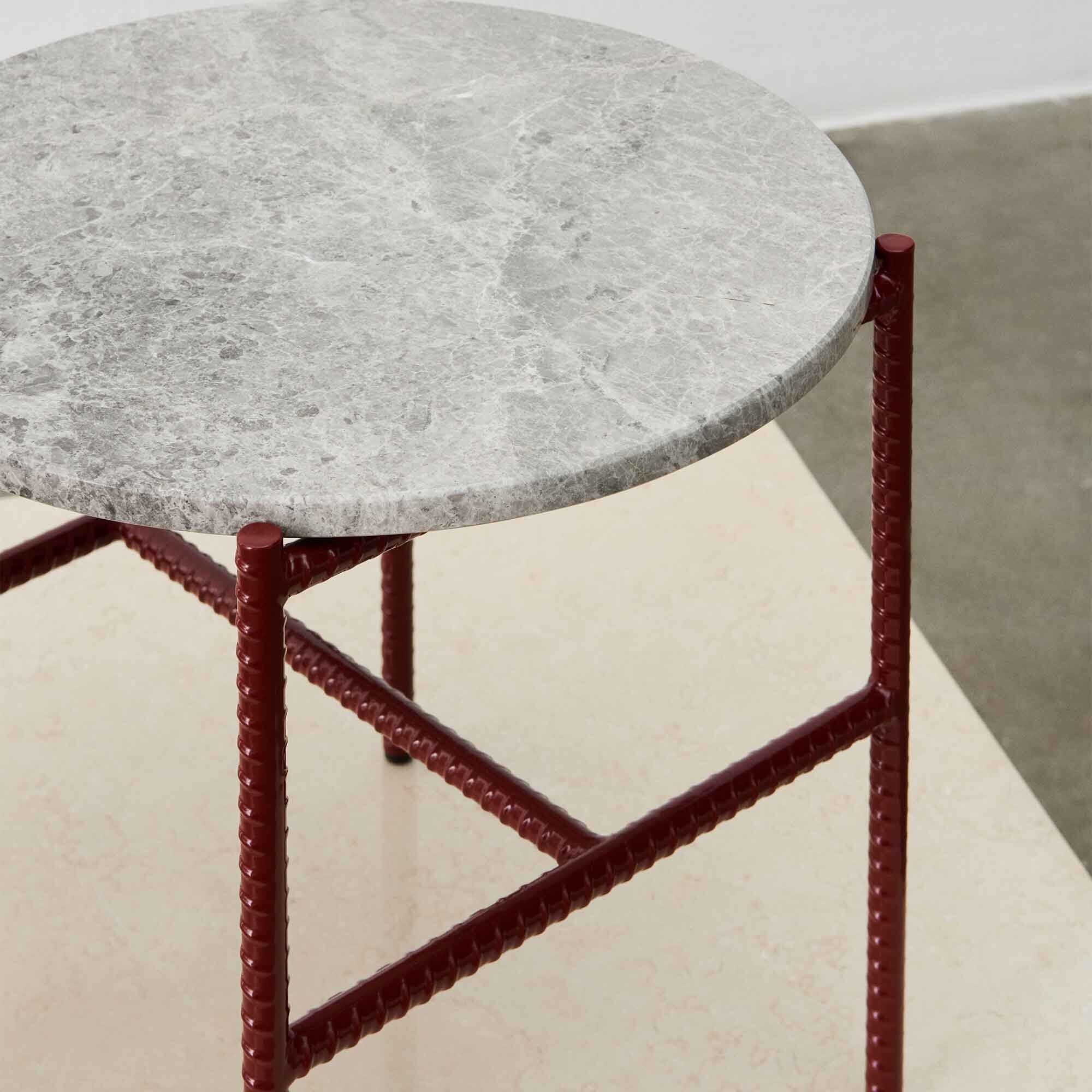 Rebar Side Table Marble Ø45cm