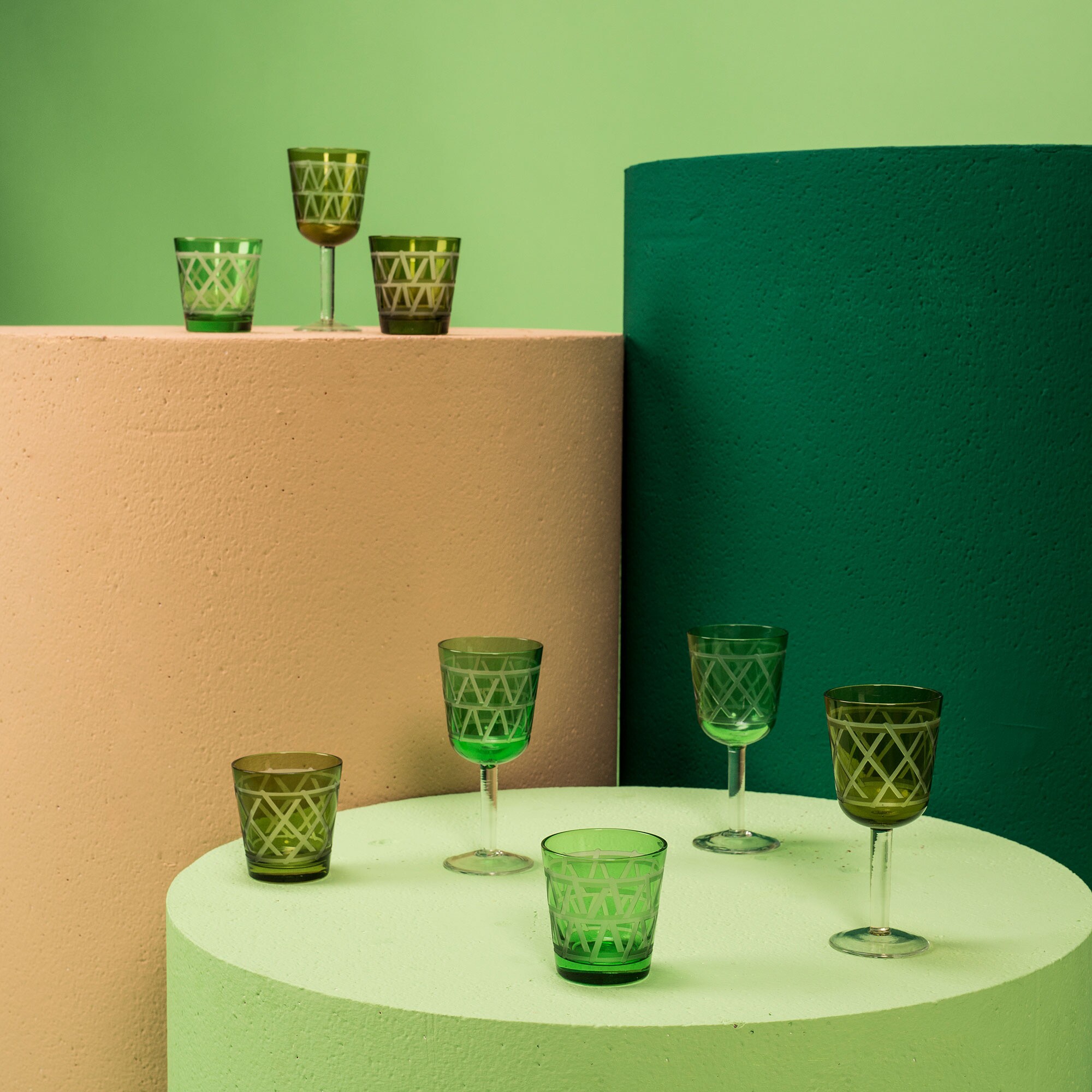 Tubular Glass Set of 4