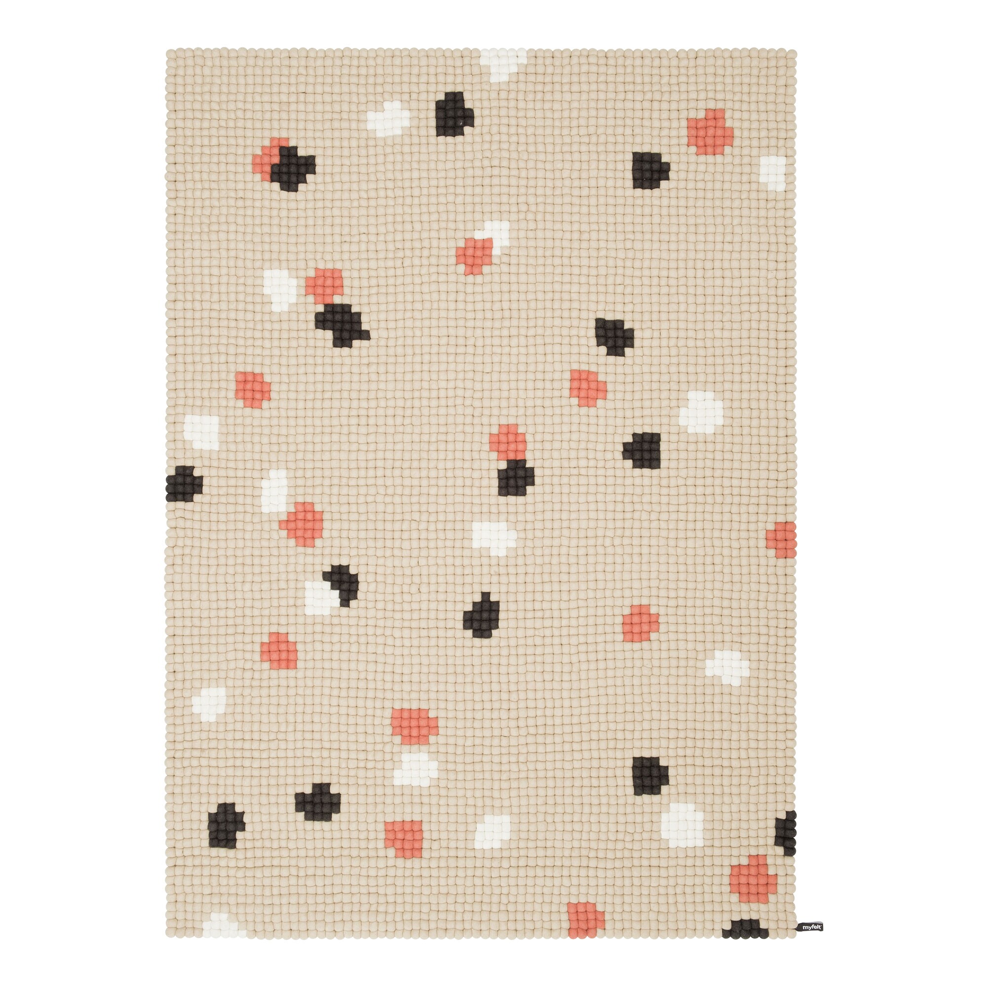 Terra Sand Felt Ball Rug rectangular