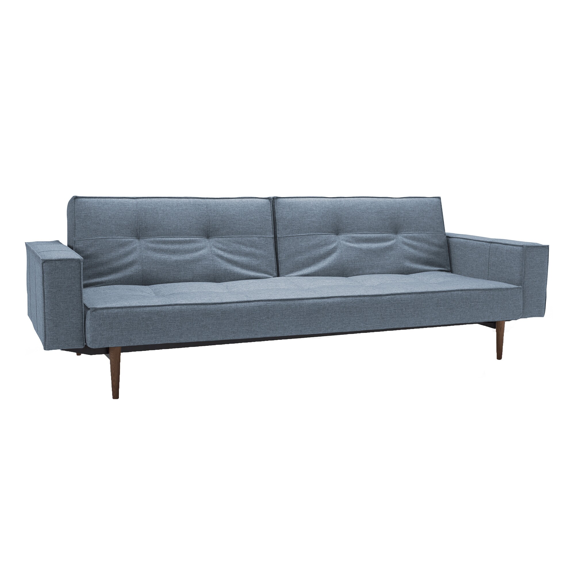 Splitback Styletto Sofa Bed With Armrests Dark Wood