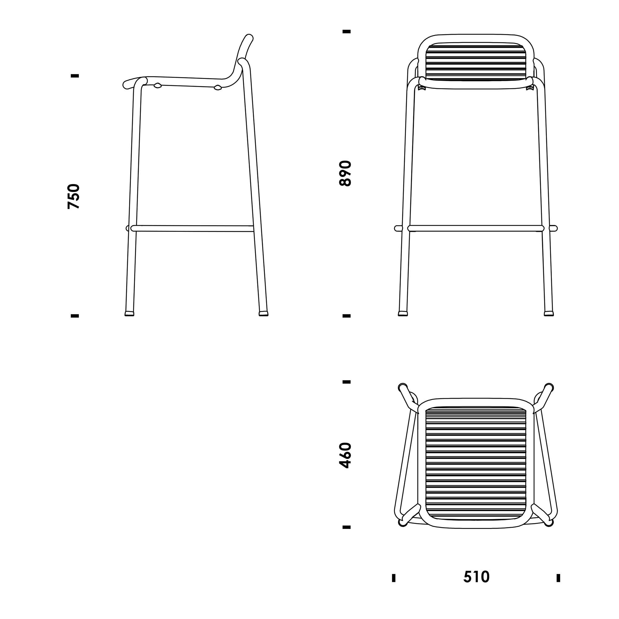 Vig Outdoor Bar Chair 75cm