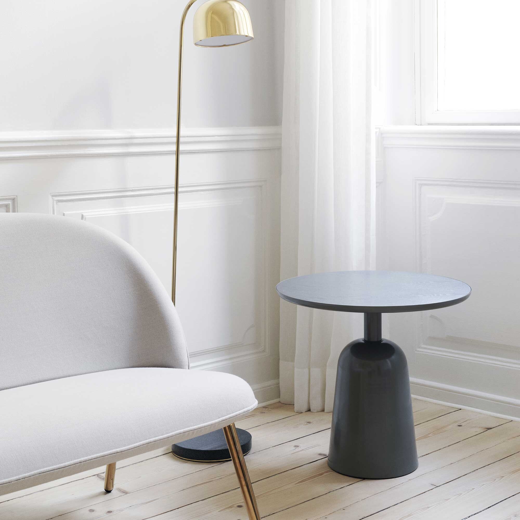 Turn Side Table Marble Adjustable in Height