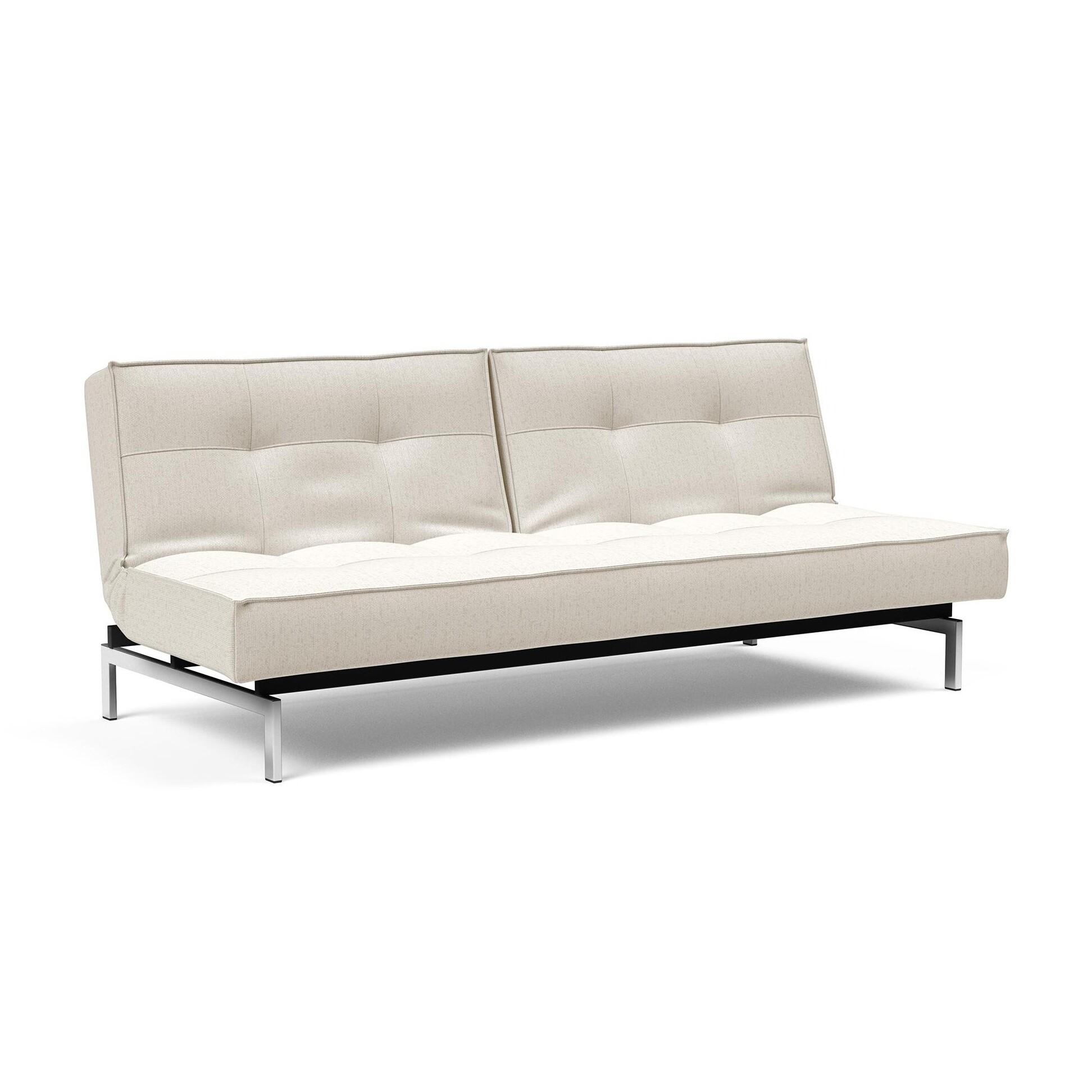 Splitback Sofa Bed Chrome 210x89cm