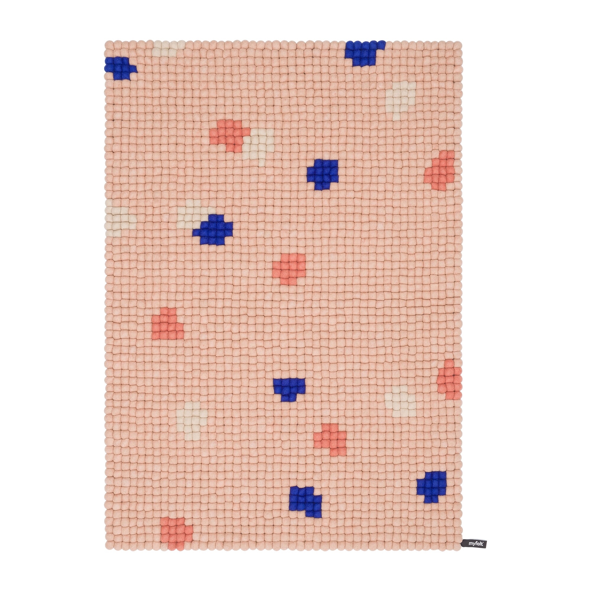 Terra Rose Felt Ball Rug rectangular