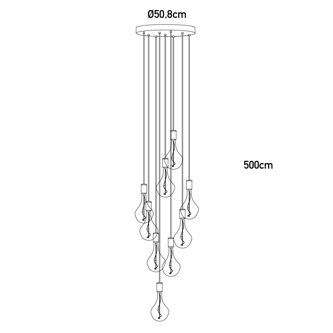 Walnut Nine Pendant with Voronoi II Suspension Lamp