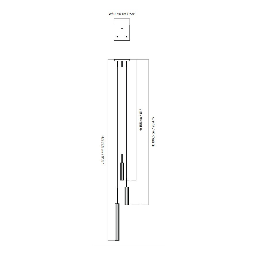 Tubulaire 3 Suspension Lamp