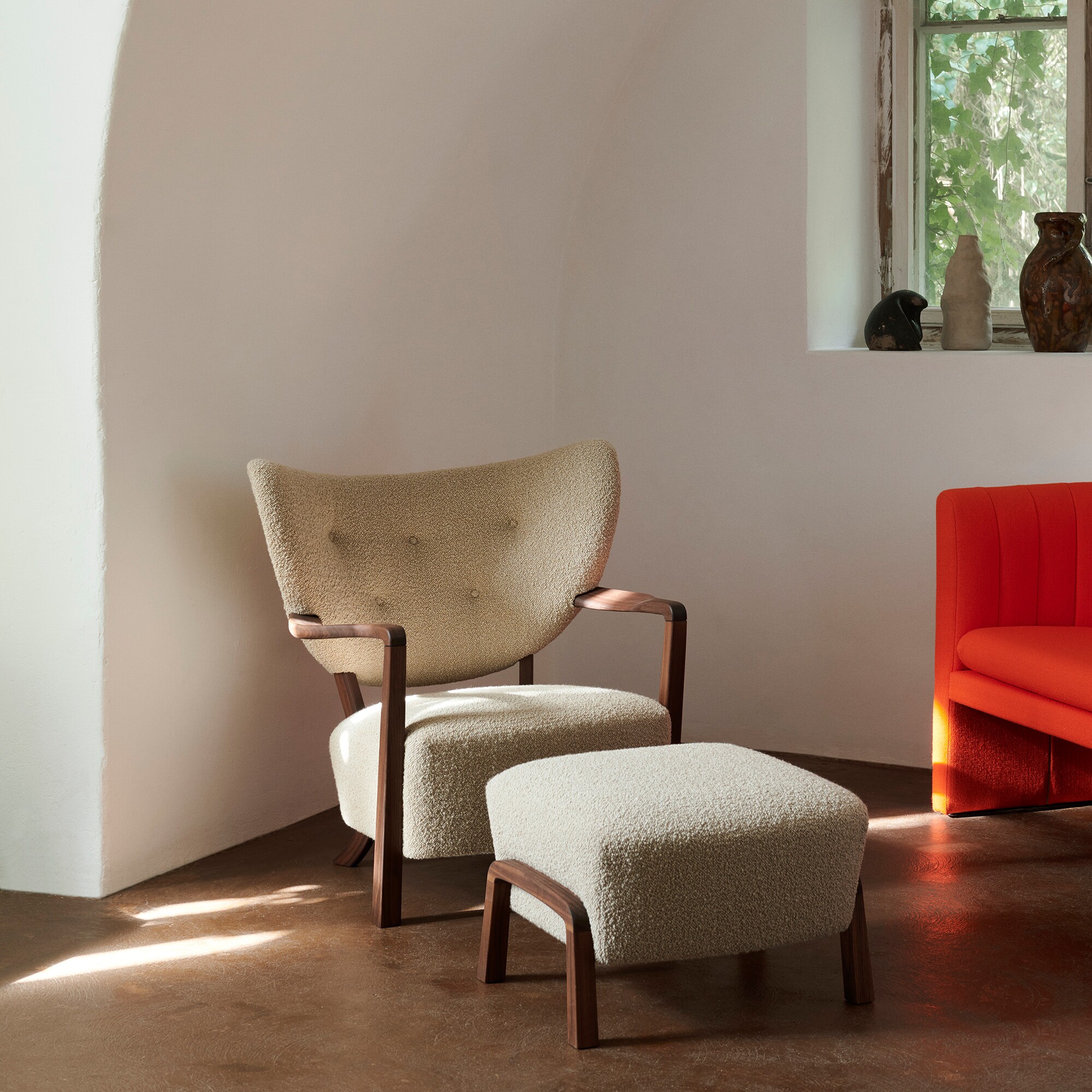 Wulff ATD3 Pouf Frame Walnut