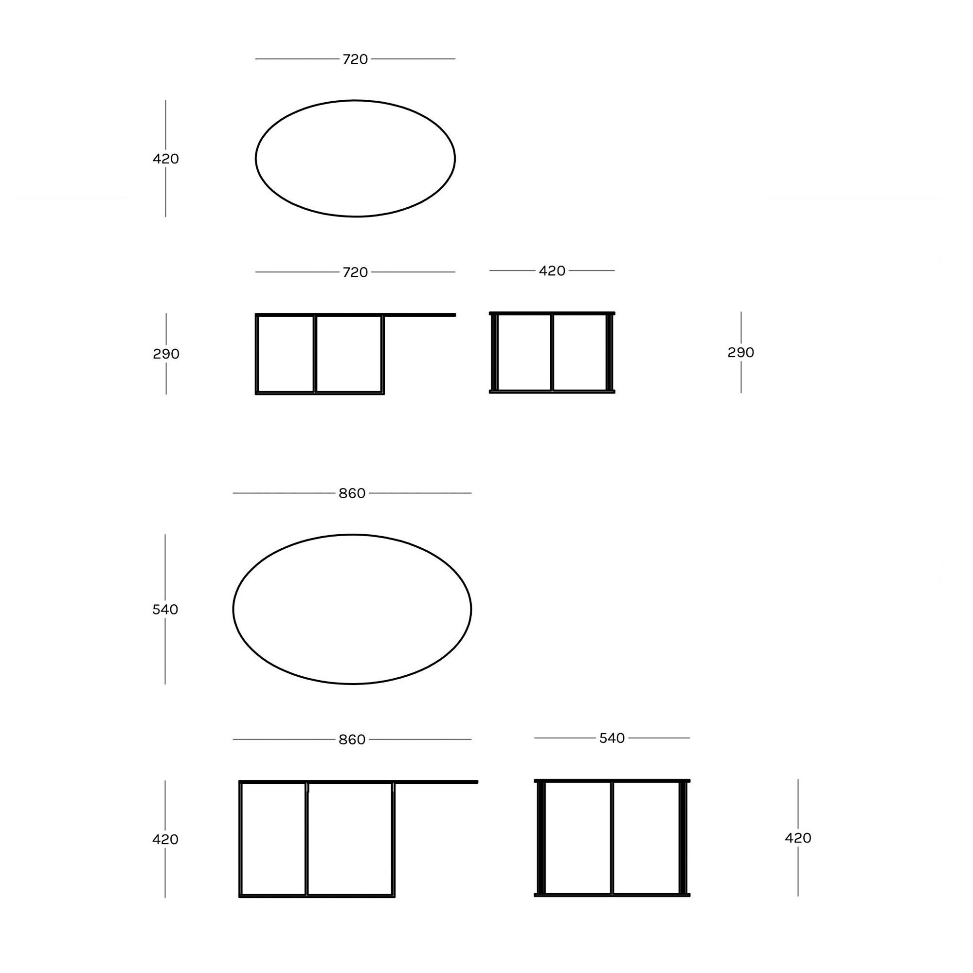 Slim Irony Oval Coffee Table