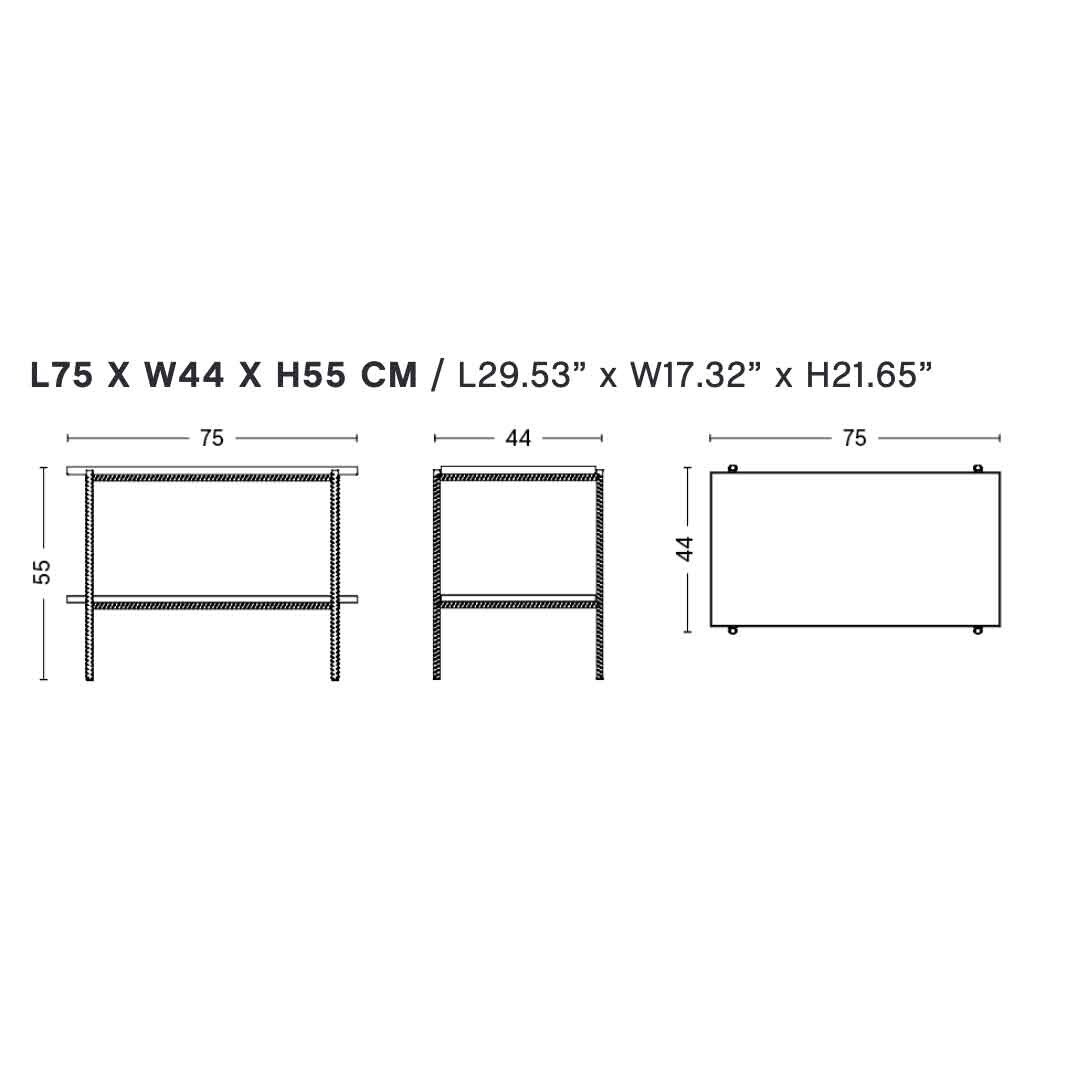 Rebar Side Table 75x44cm
