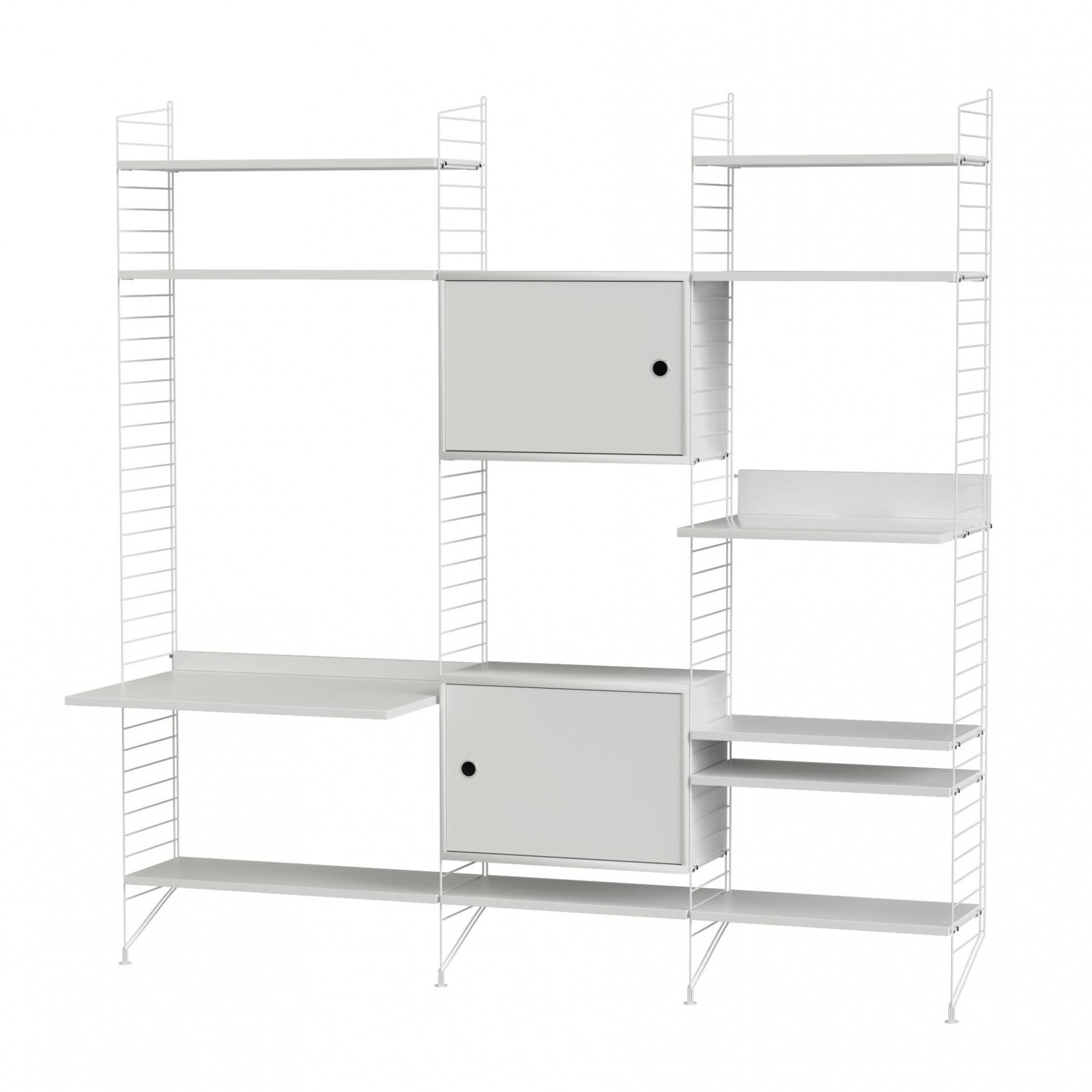 Shelf With 2 Cabinets and Media Shelf 180x200x30cm