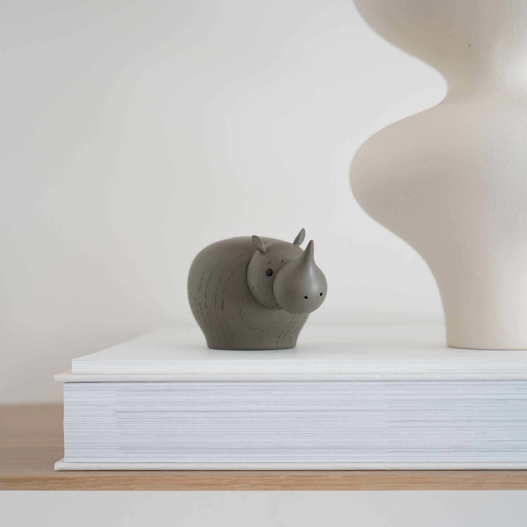 Rina Rhinoceros Wood Figure