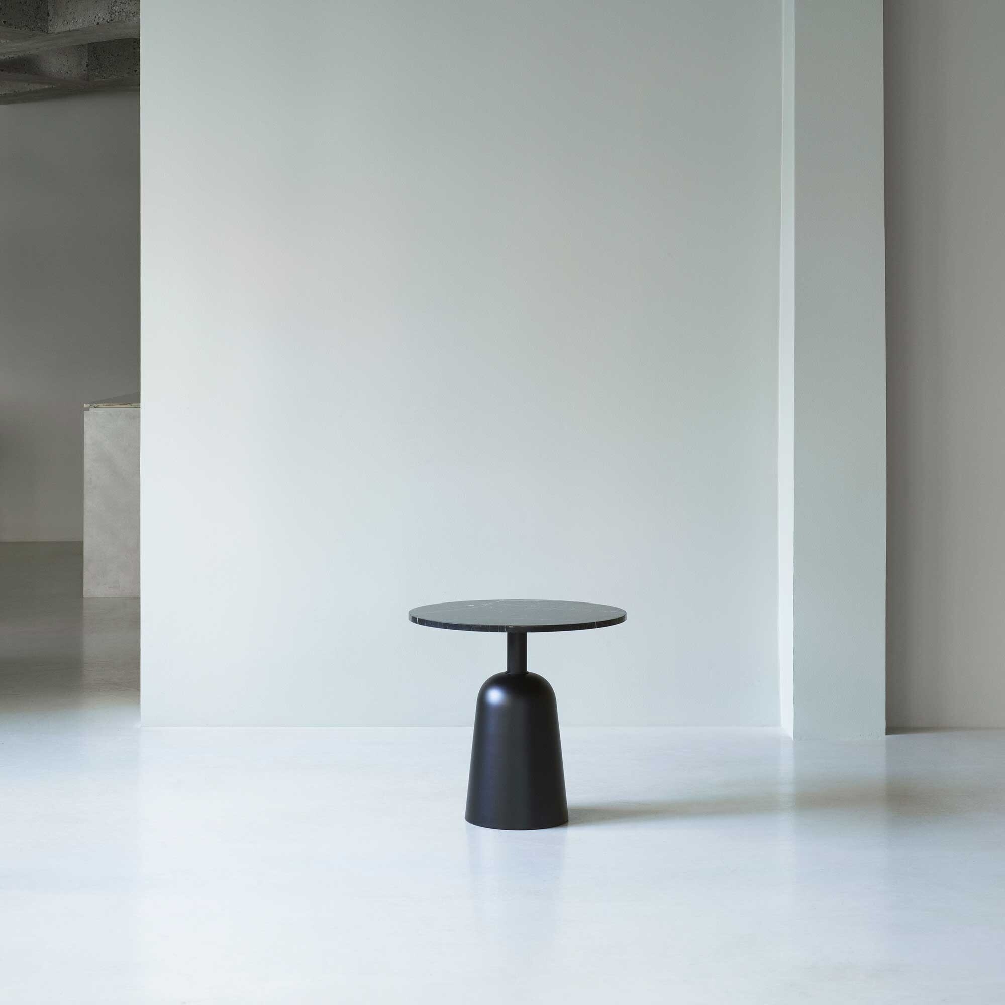 Turn Side Table Marble Adjustable in Height