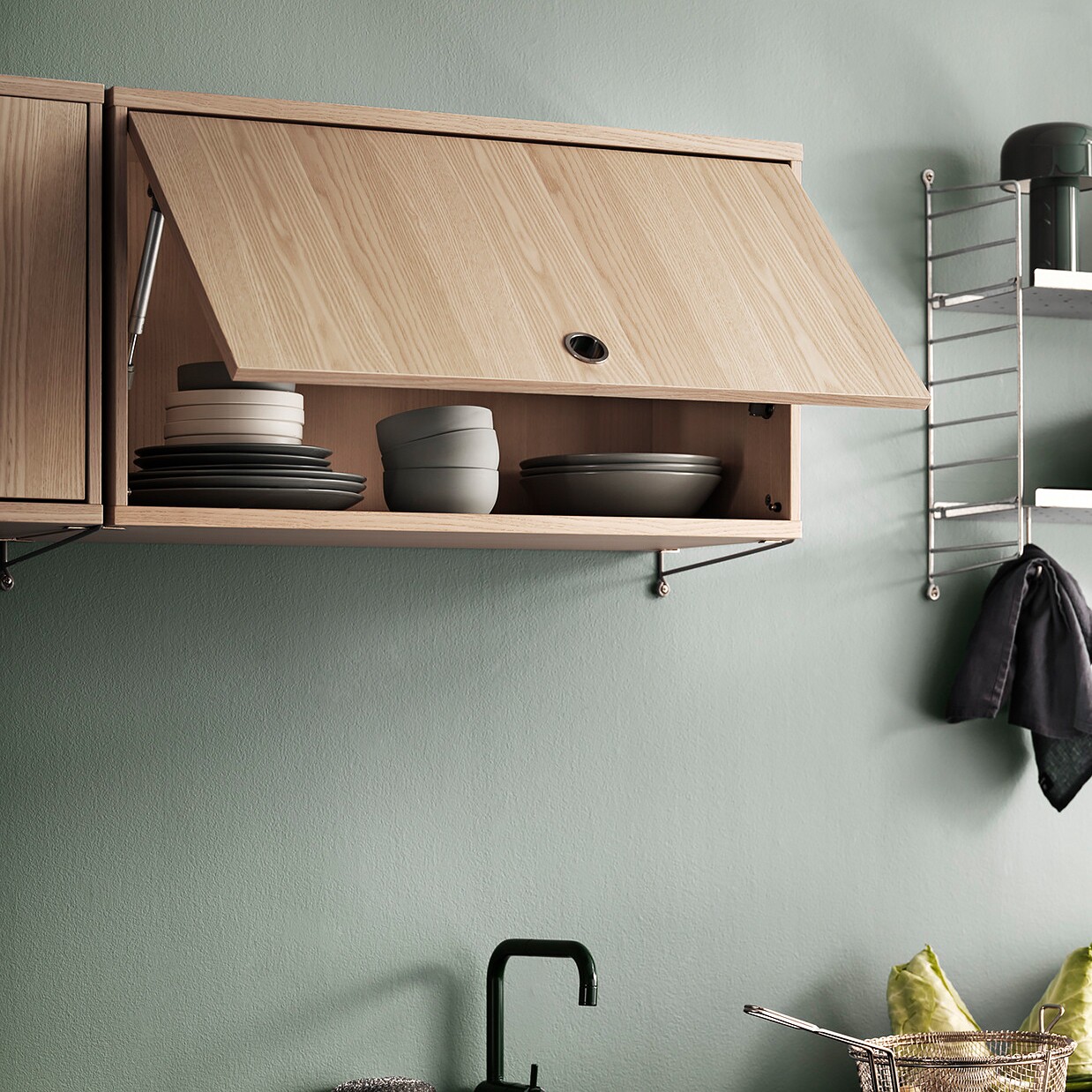 Wall Cabinet with Flap Doors 156x50x30cm