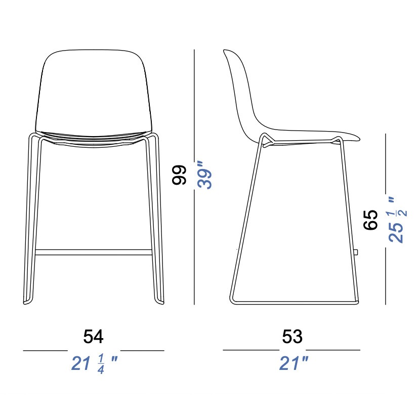 Seela S320 Bar Stool Seat Fabric H65cm