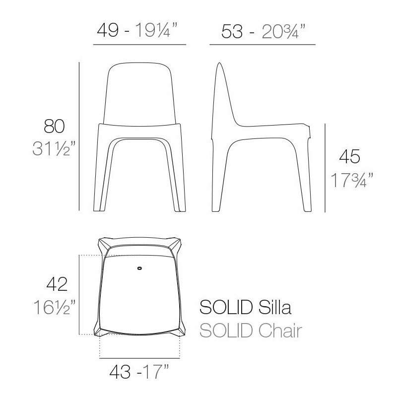 Solid Chair Set of 4