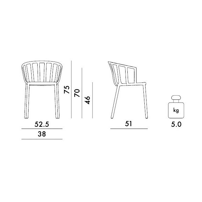 Venice Garden Armchair glossy
