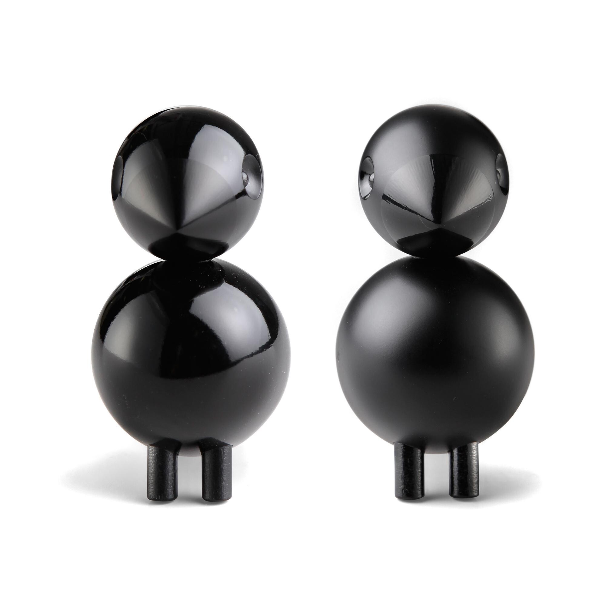 Wooden Figurines Lovebirds Black