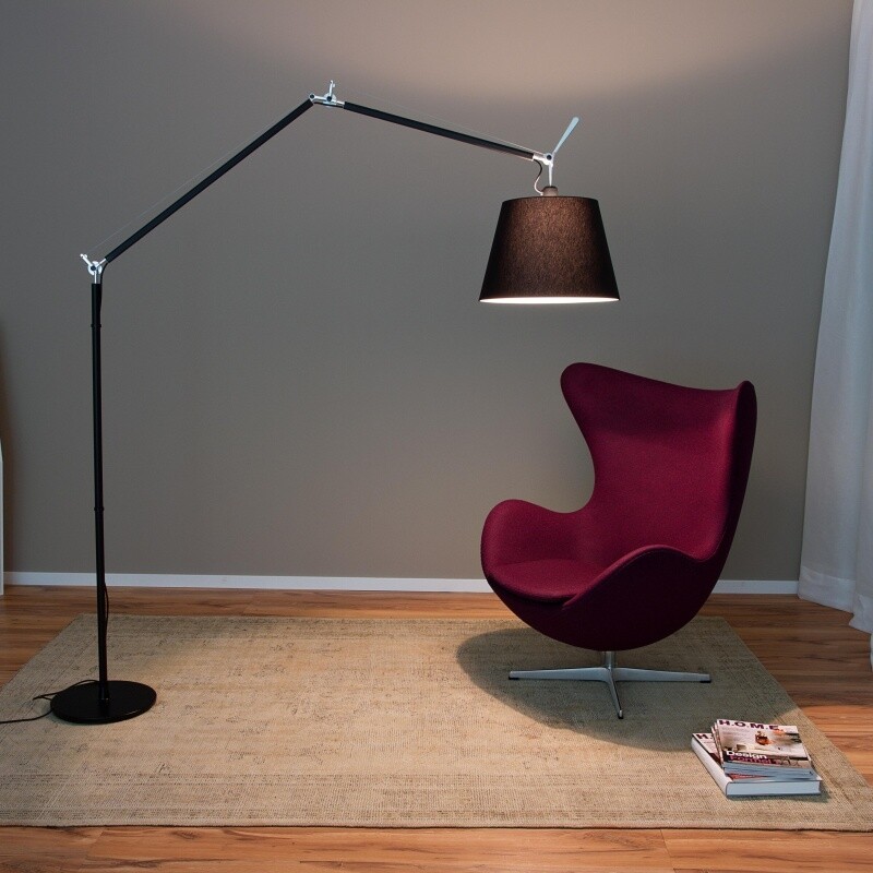 Tolomeo Mega Floor Lamp Black With Dimmer