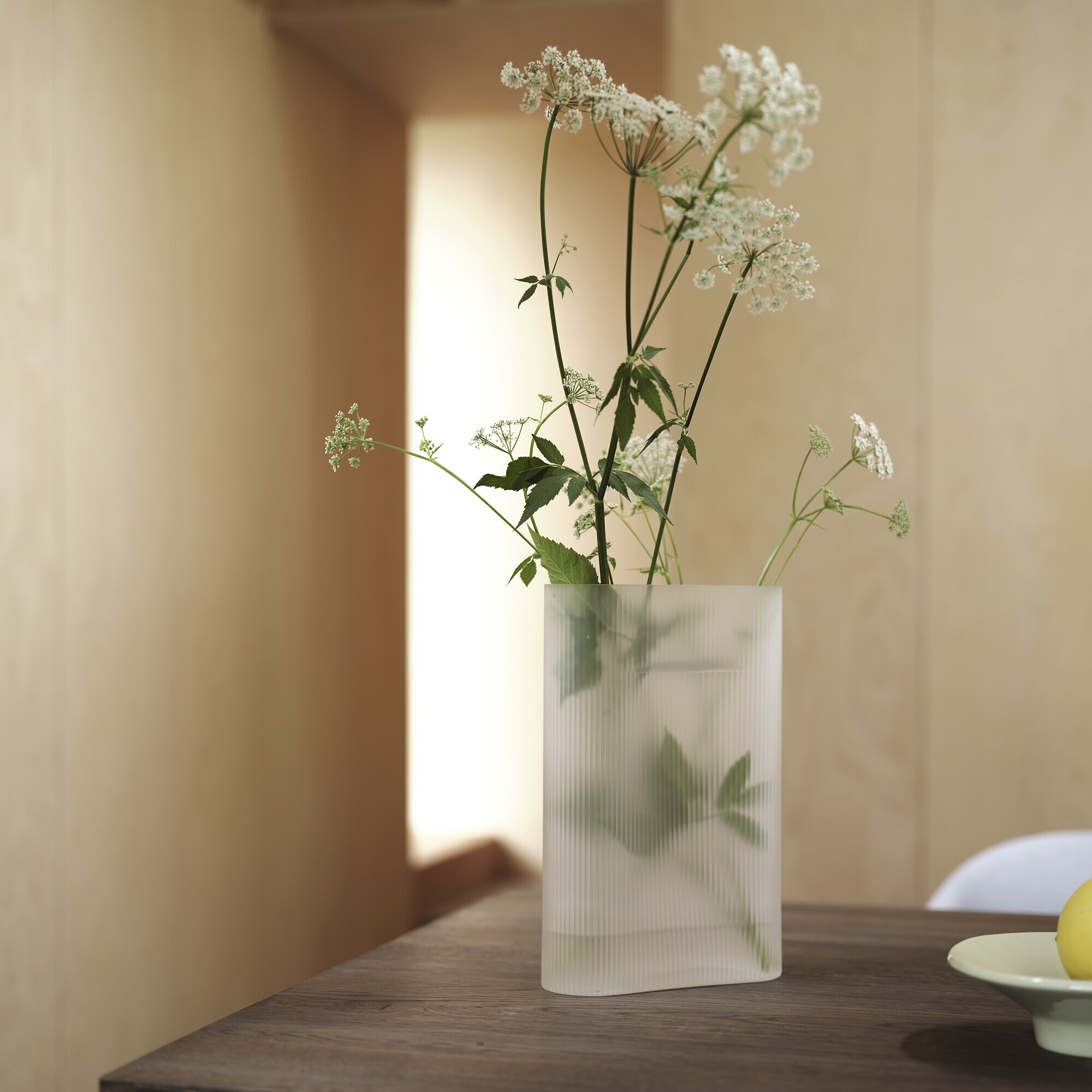 Ridge Vase Glass H 35cm