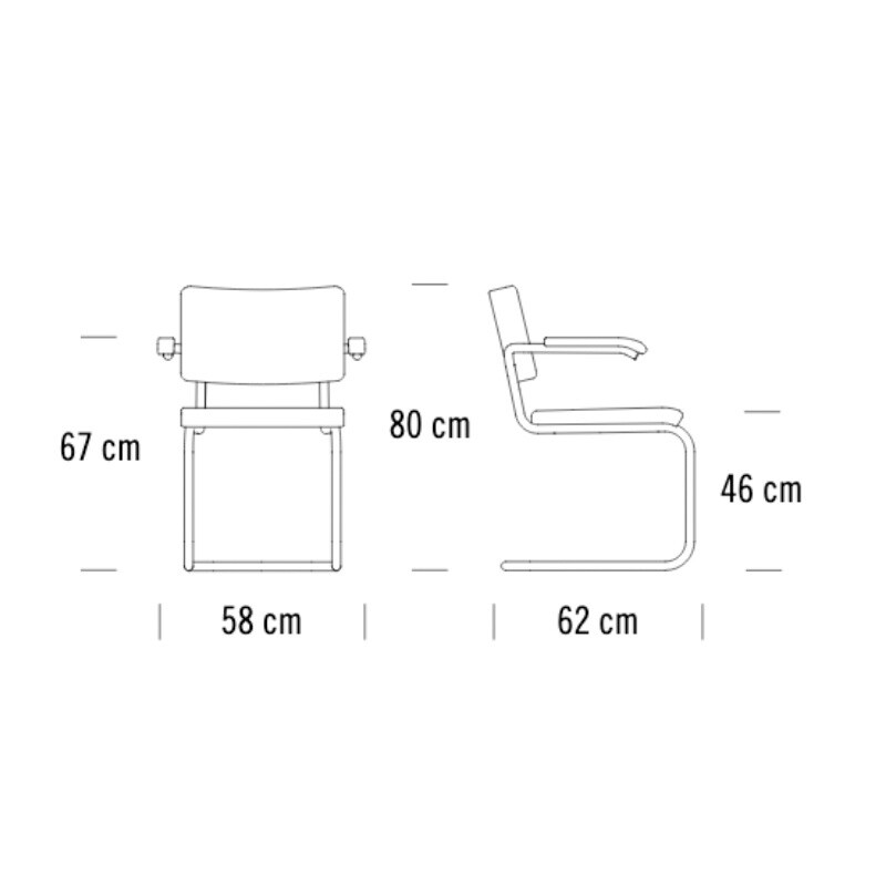 S 64 PV Pure Materials Cantilever Armchair Oak