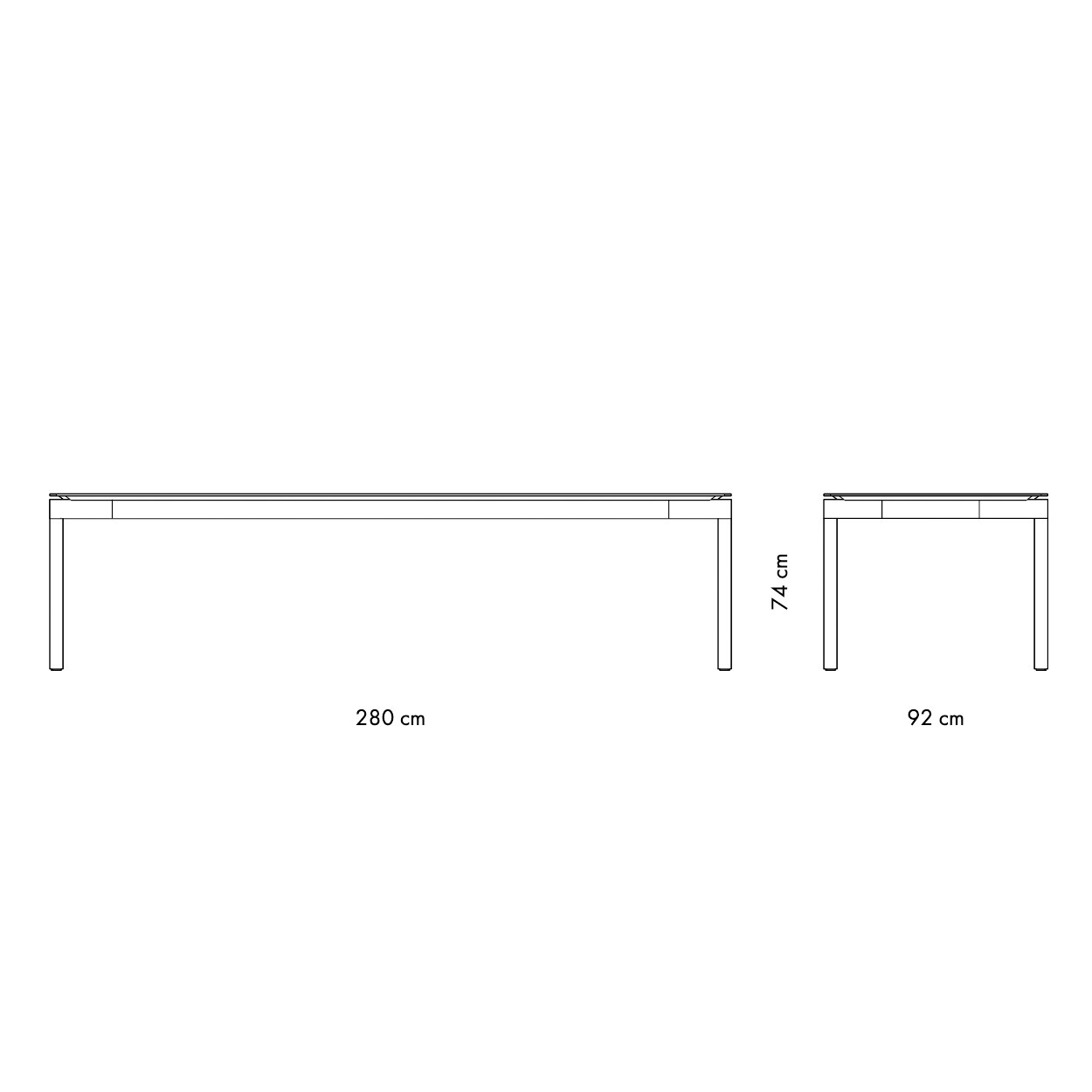 Wedekind XXLarge Dining Table 280x92x74cm