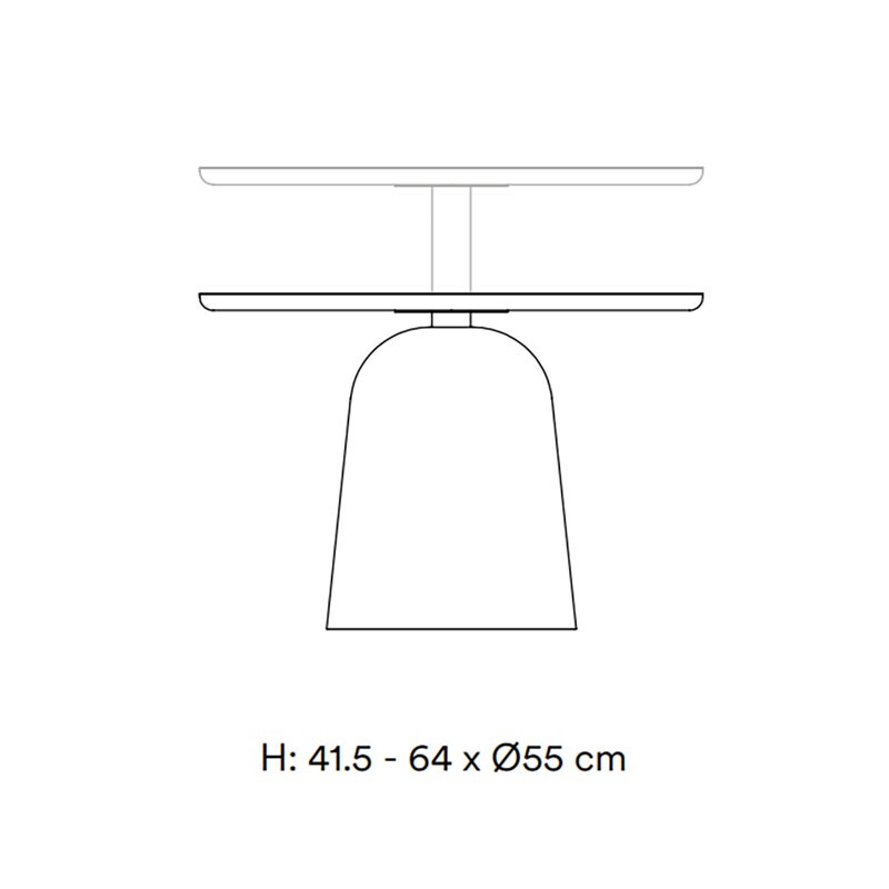 Turn Side Table Marble Adjustable in Height