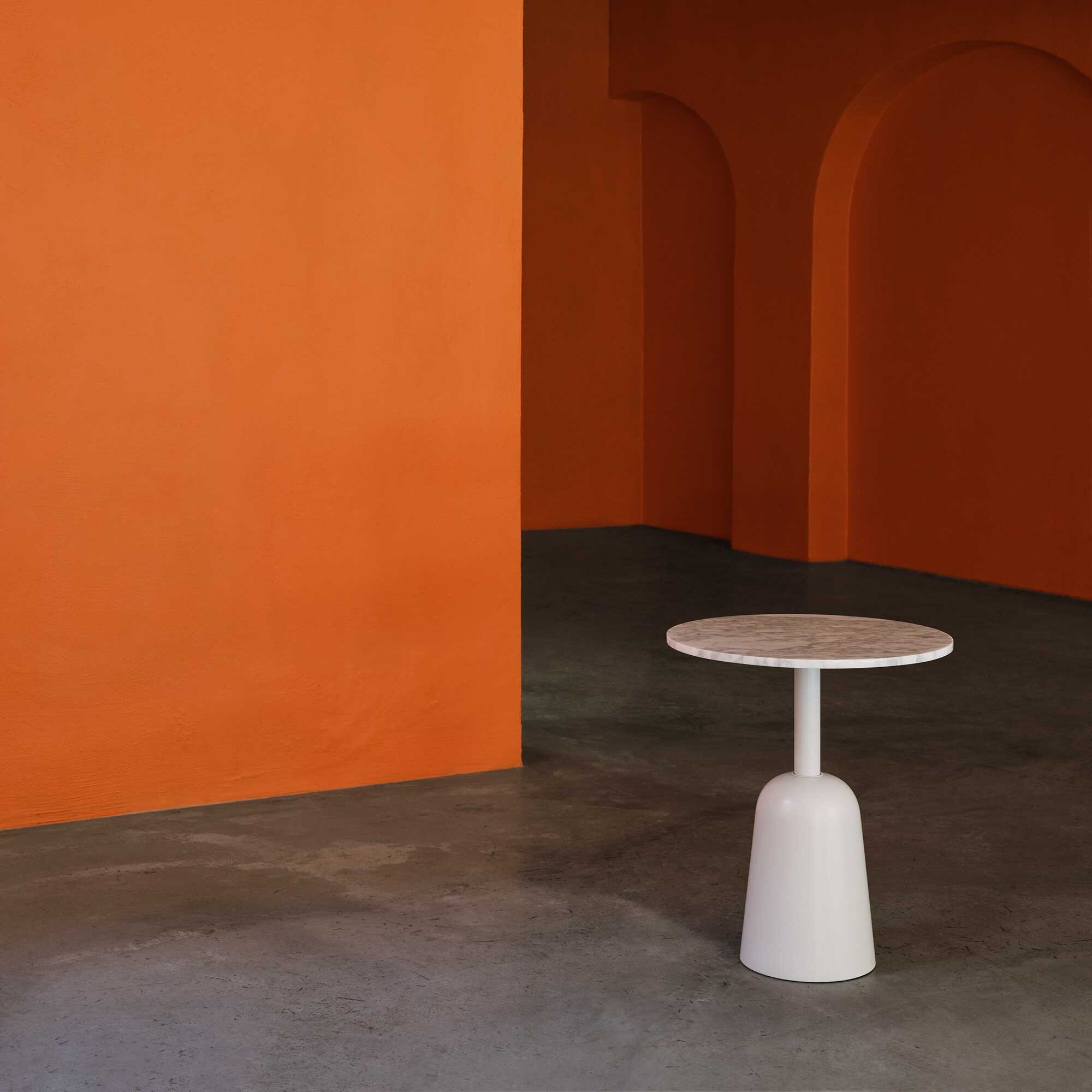 Turn Side Table Marble Adjustable in Height