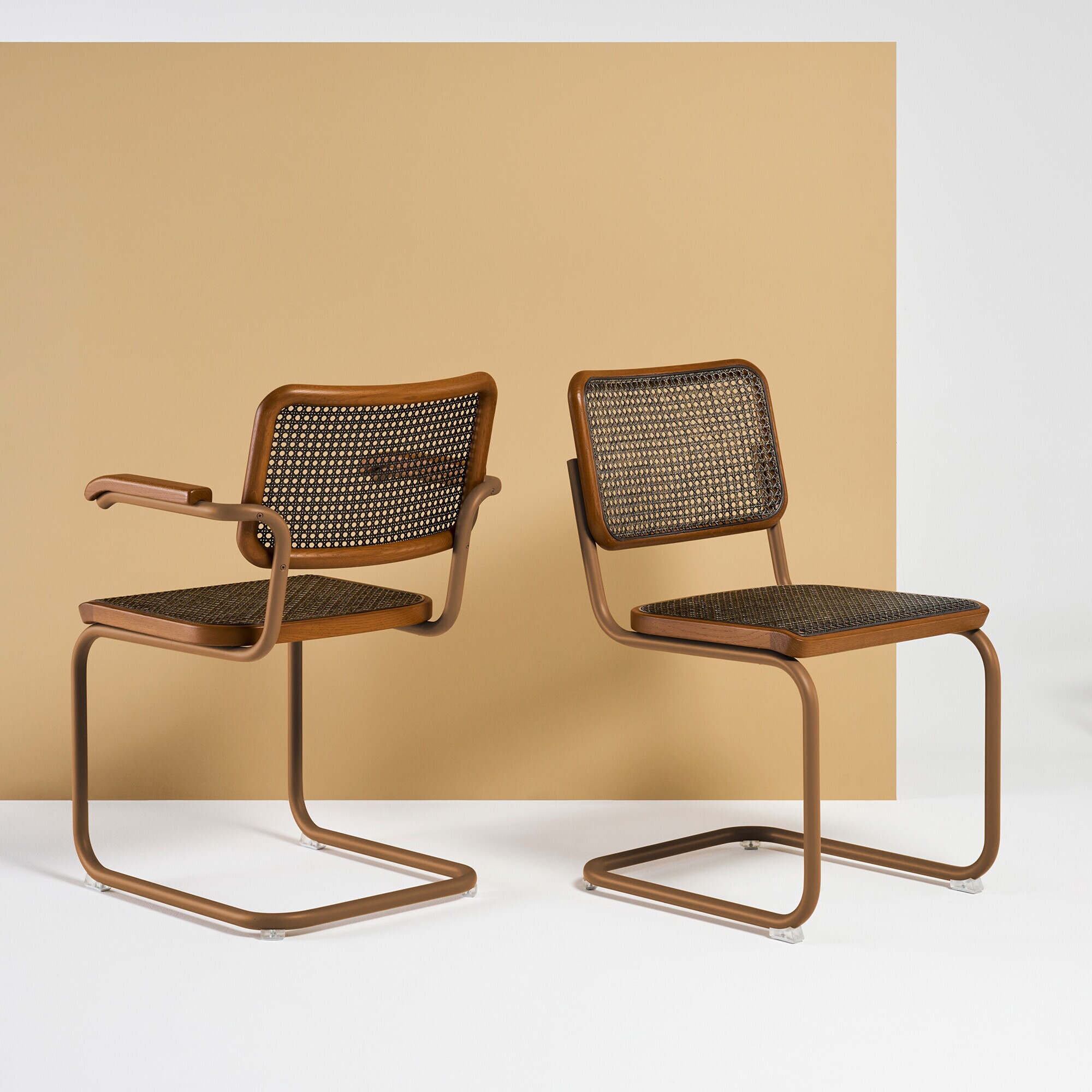 S 32 V Cantilever Chair with Wickerwork Dark Melange