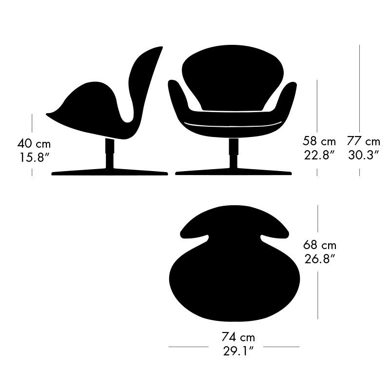 Swan™ Chair Leather Warm Graphite Base