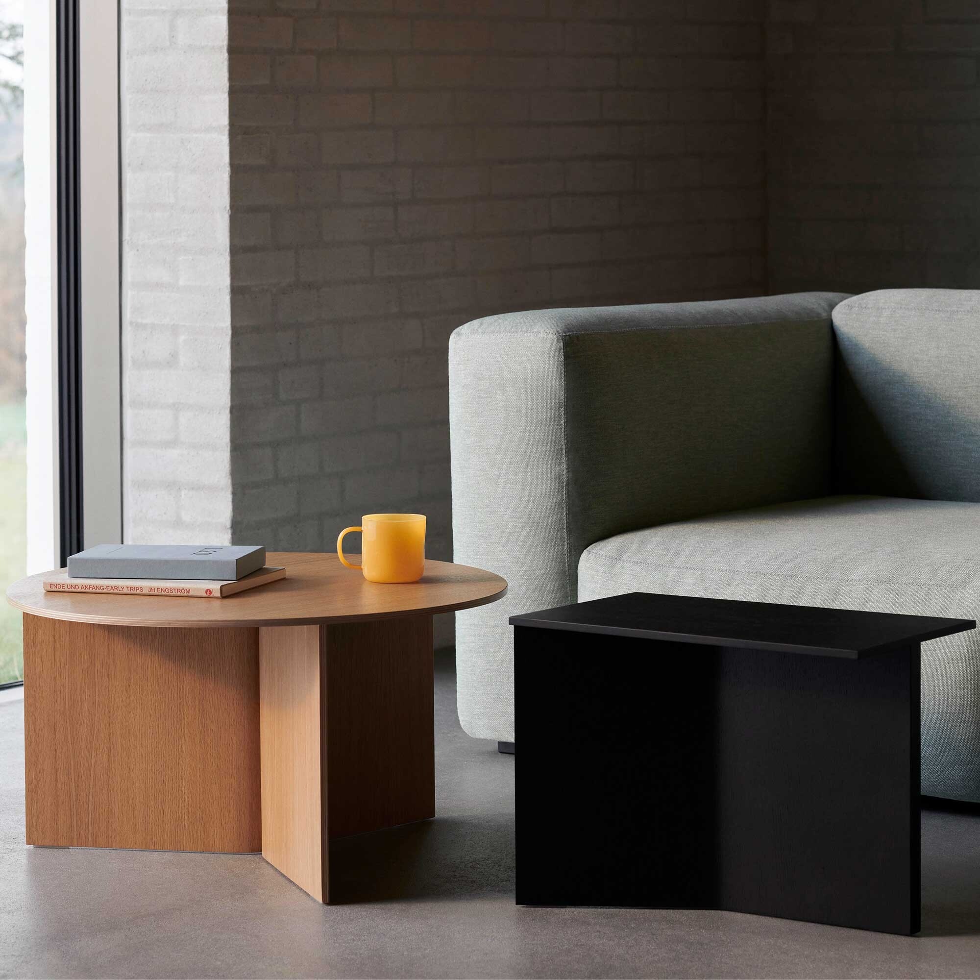 Slit Side Table Wood Oblong