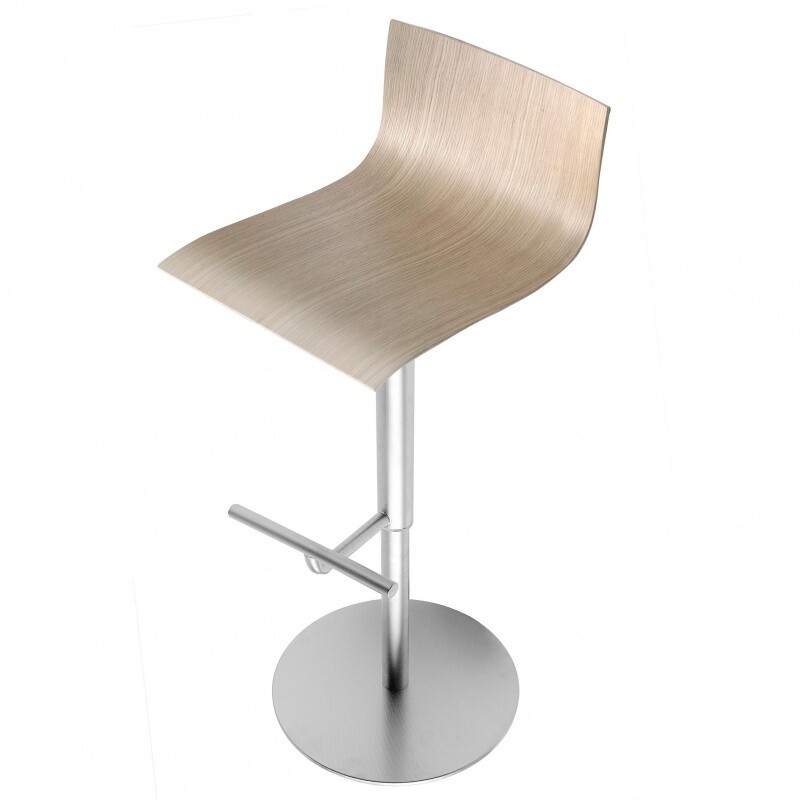 Thin S24 Bar Stool Seat Oak 54-79cm