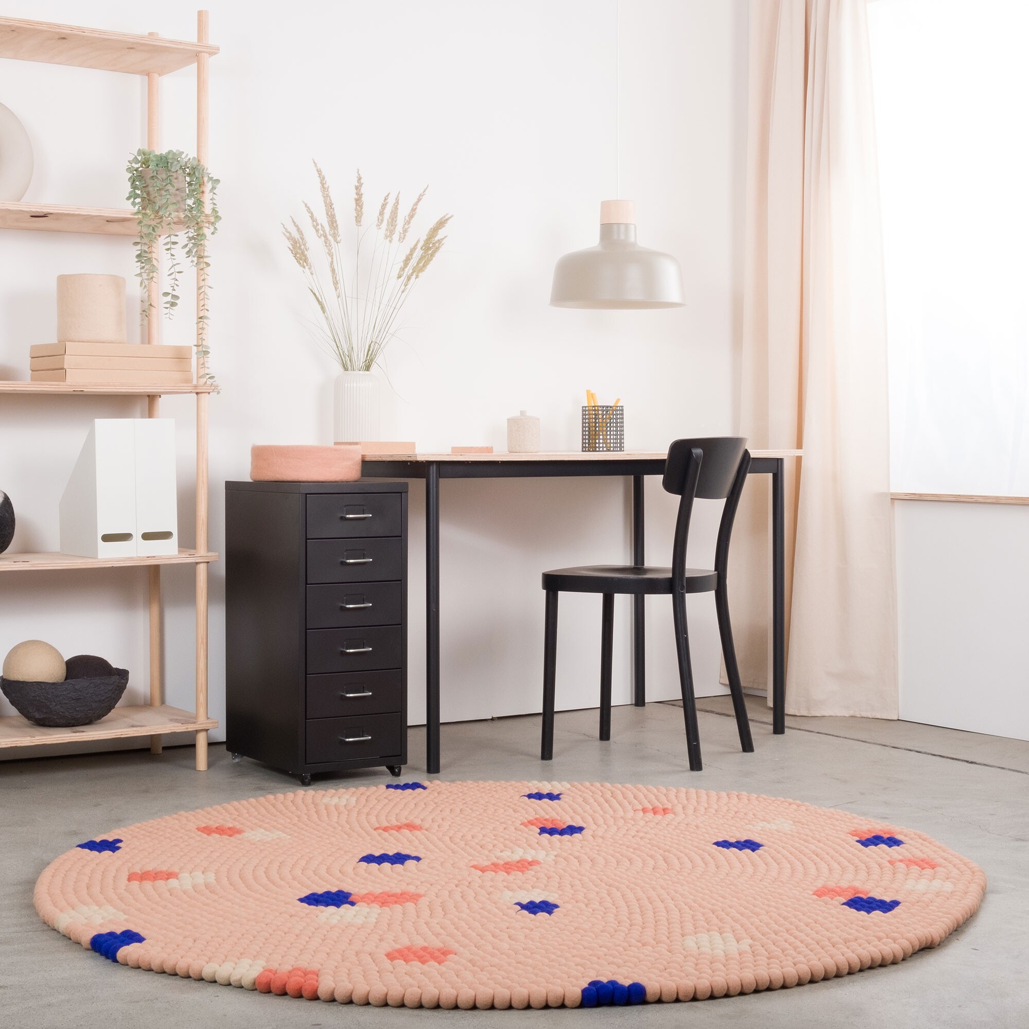 Terra Rose Felt Ball Rug