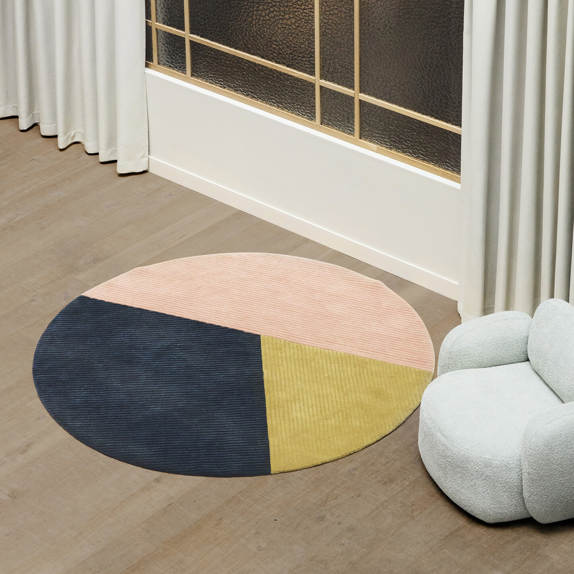 Row New Zealand Wool Rug Circular Ø200cm