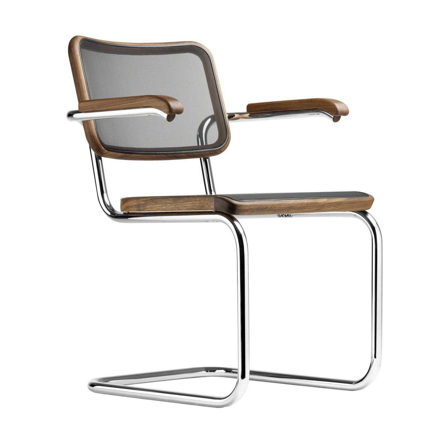 S 64 N Pure Materials Cantilever Armchair Walnut