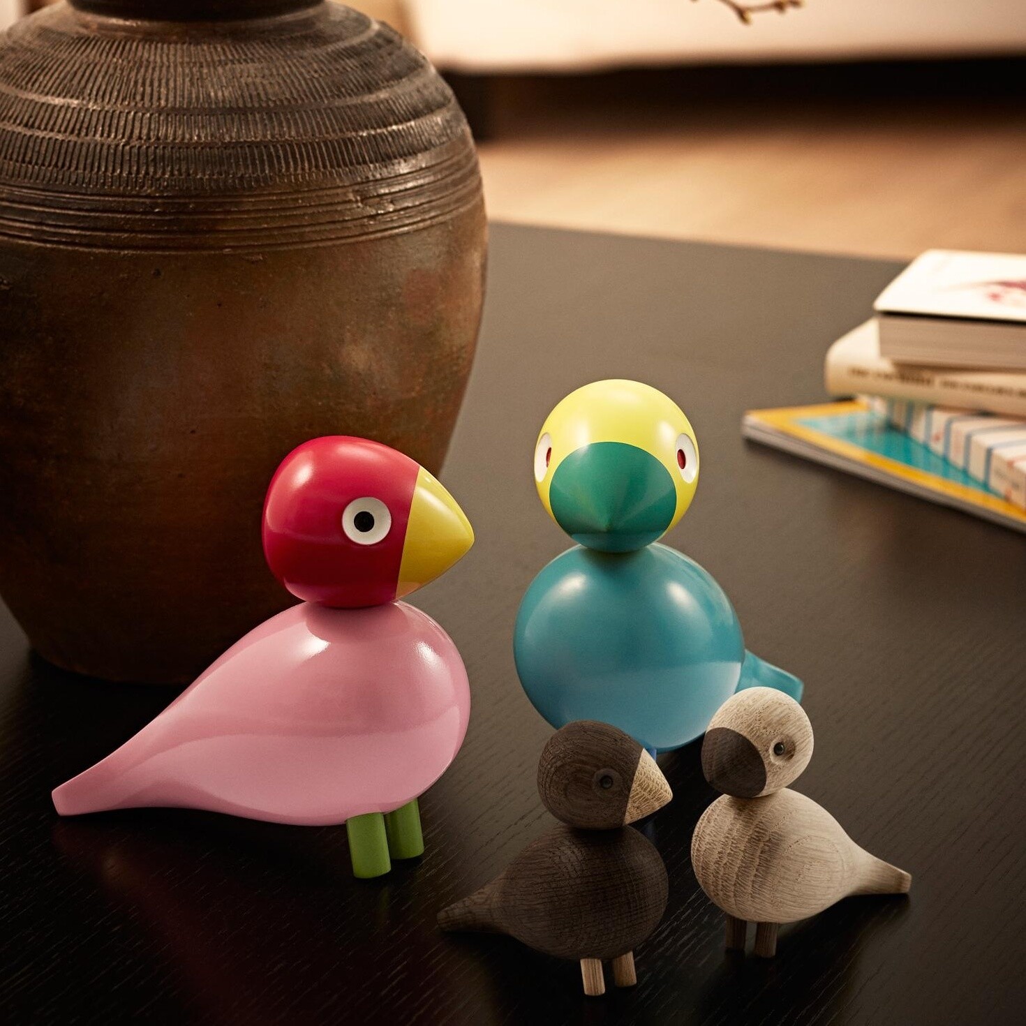 Wooden Figurines Lovebirds