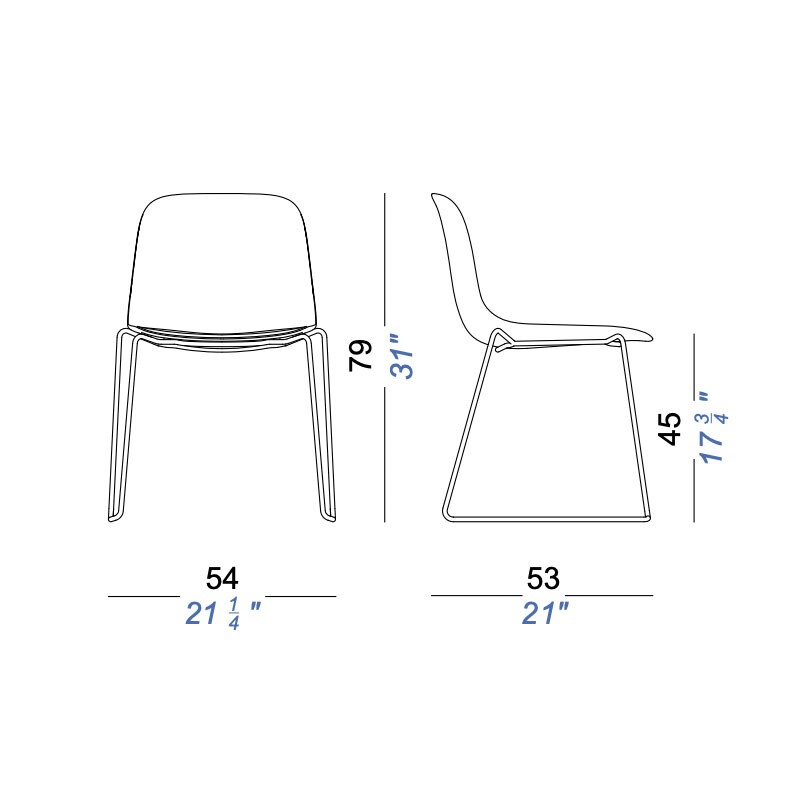 Seela S310 Chair Skid Frame White