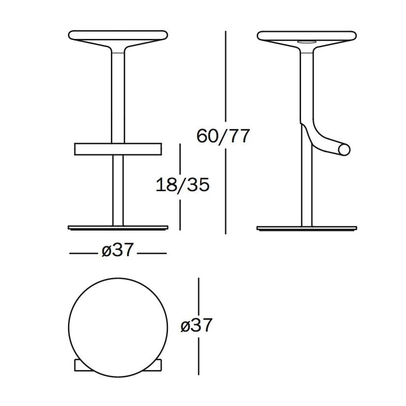 Tibu Bar Stool Upholstered 60-70cm