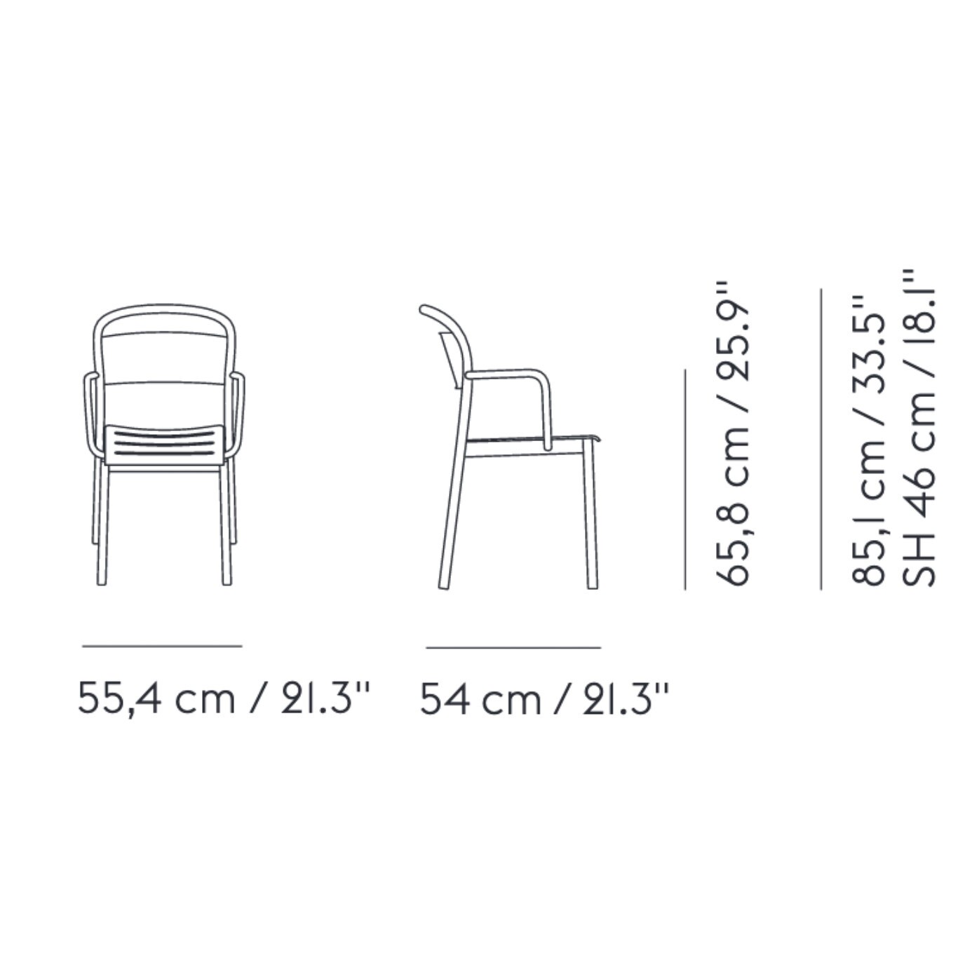 Linear Steel Garden Arm Chair