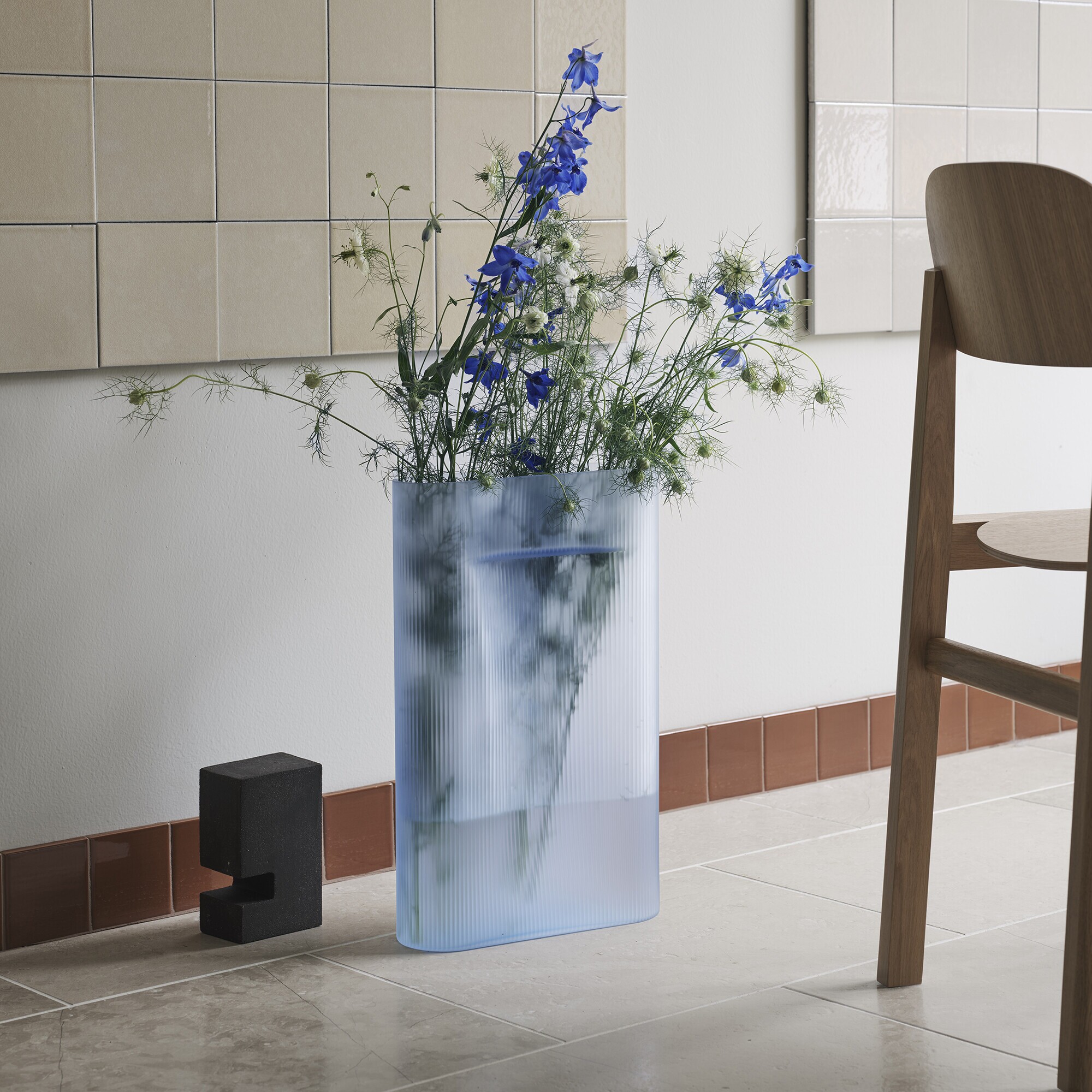 Ridge Vase Glass H 48.5cm