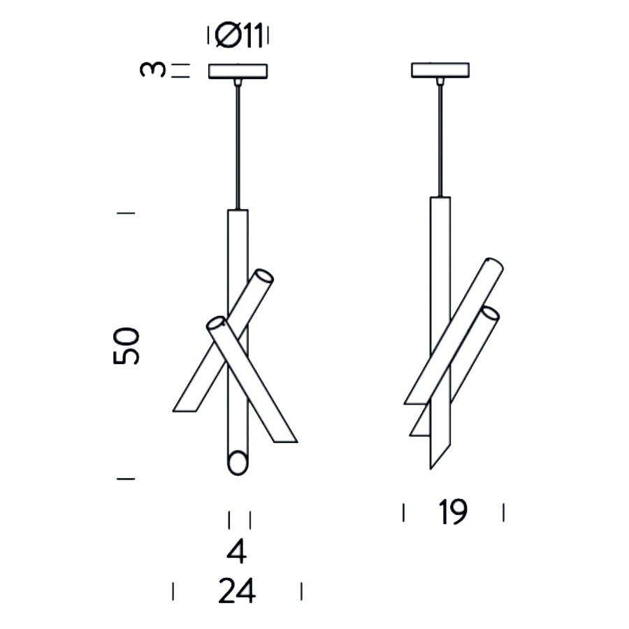 Tubes 3 LED Suspension Lamp