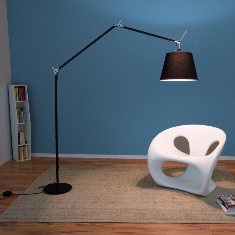 Tolomeo Mega Floor Lamp Black With Dimmer