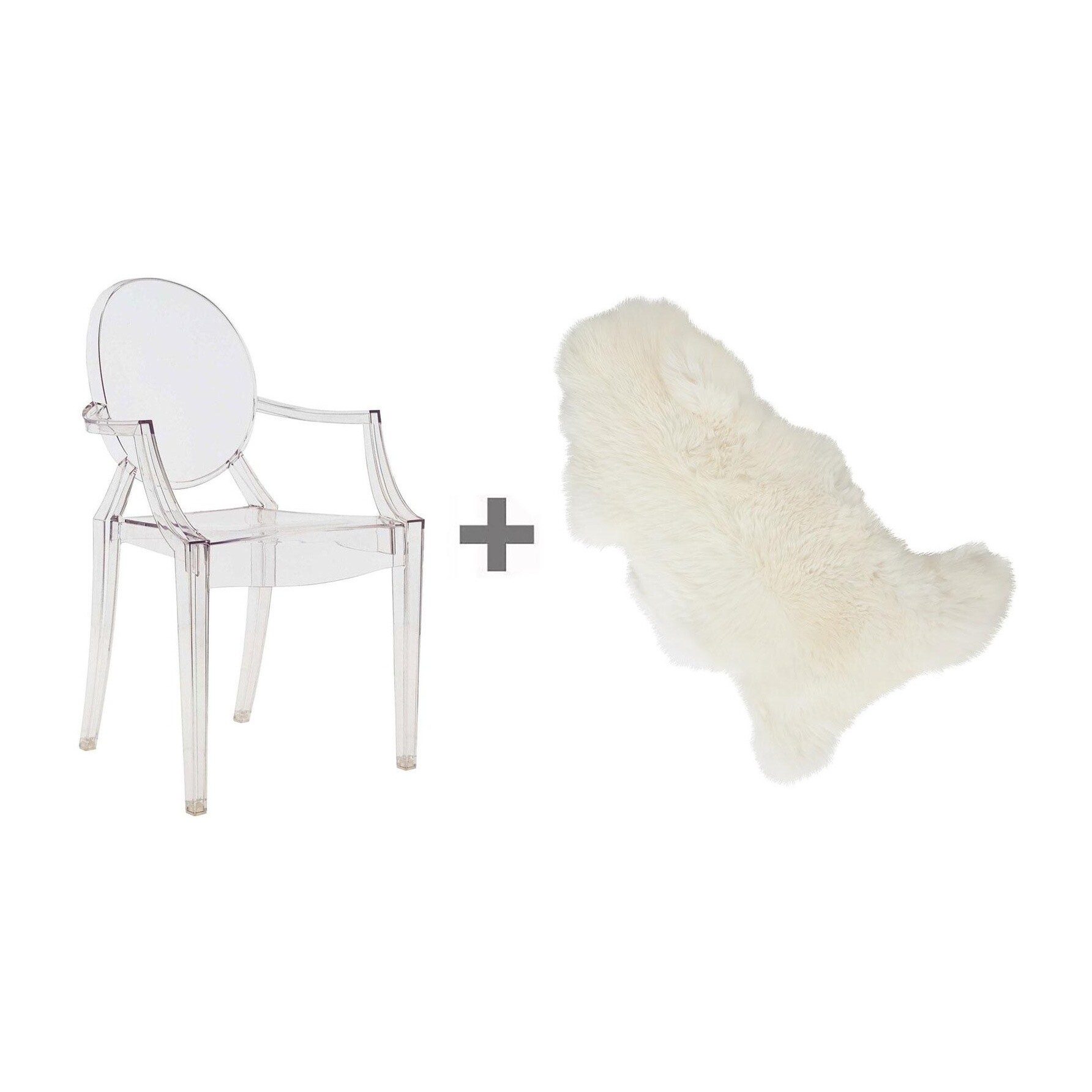 Promotion Set Louis Ghost Armchair + Fur