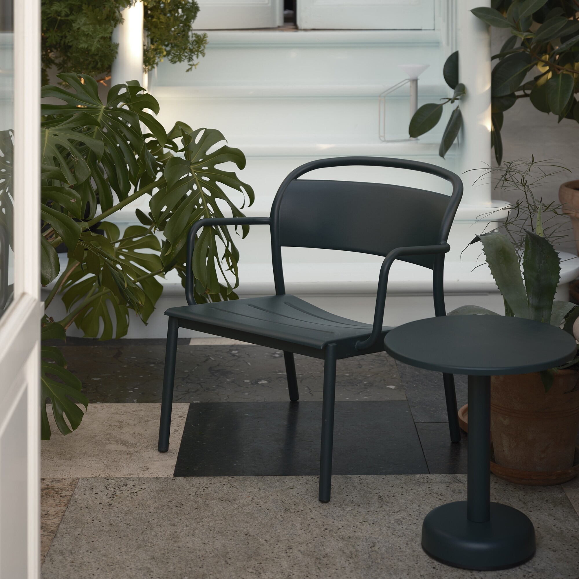 Linear Steel Garden Table H 42cm