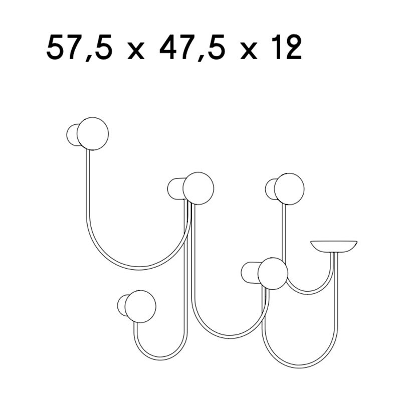 Pina Wall Wardrobe with 5 Hooks